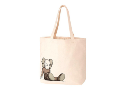 Kaws x uniqlo holiday tote bag natural sale