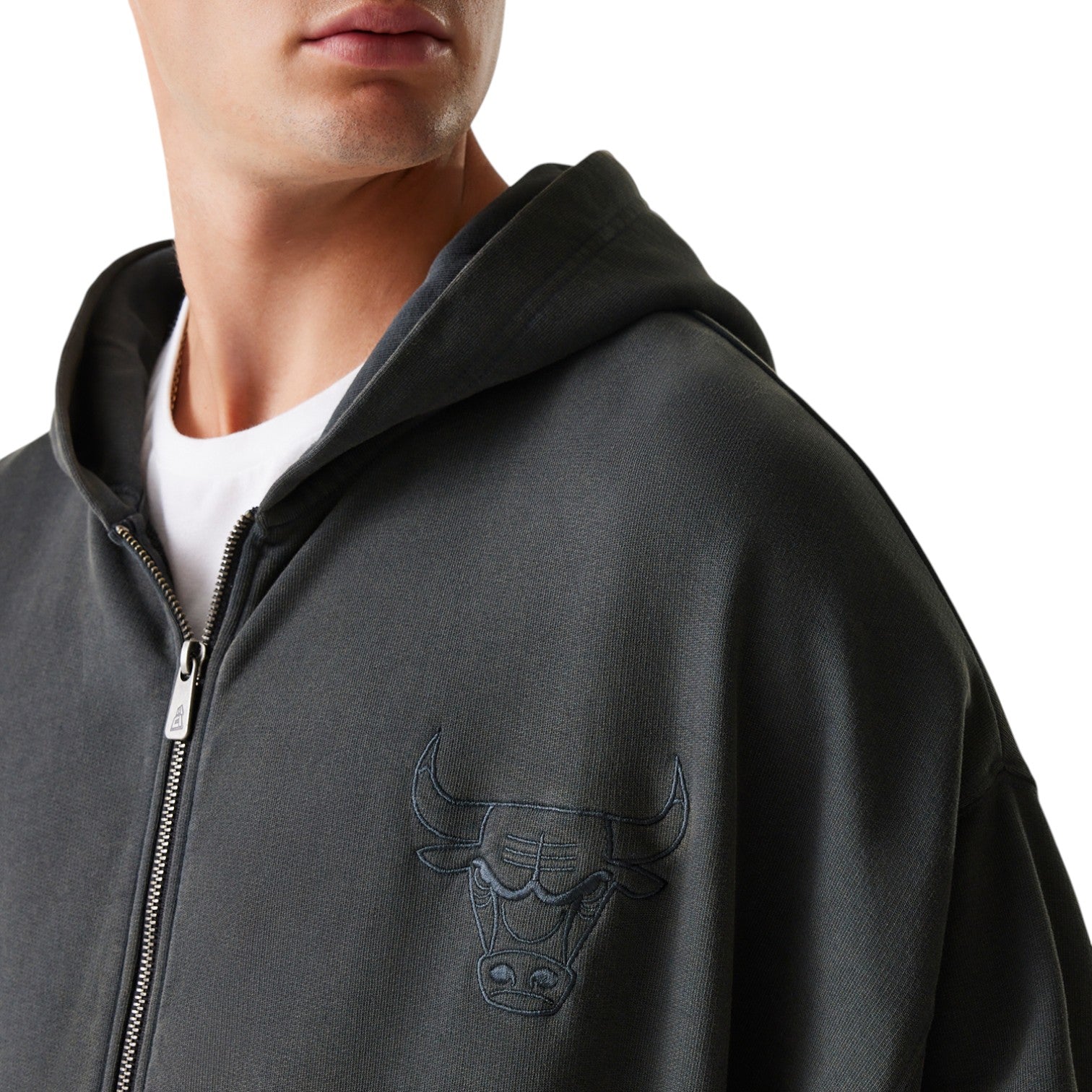 Zip Hoodie Oversize Chicago Bulls Dark Grey