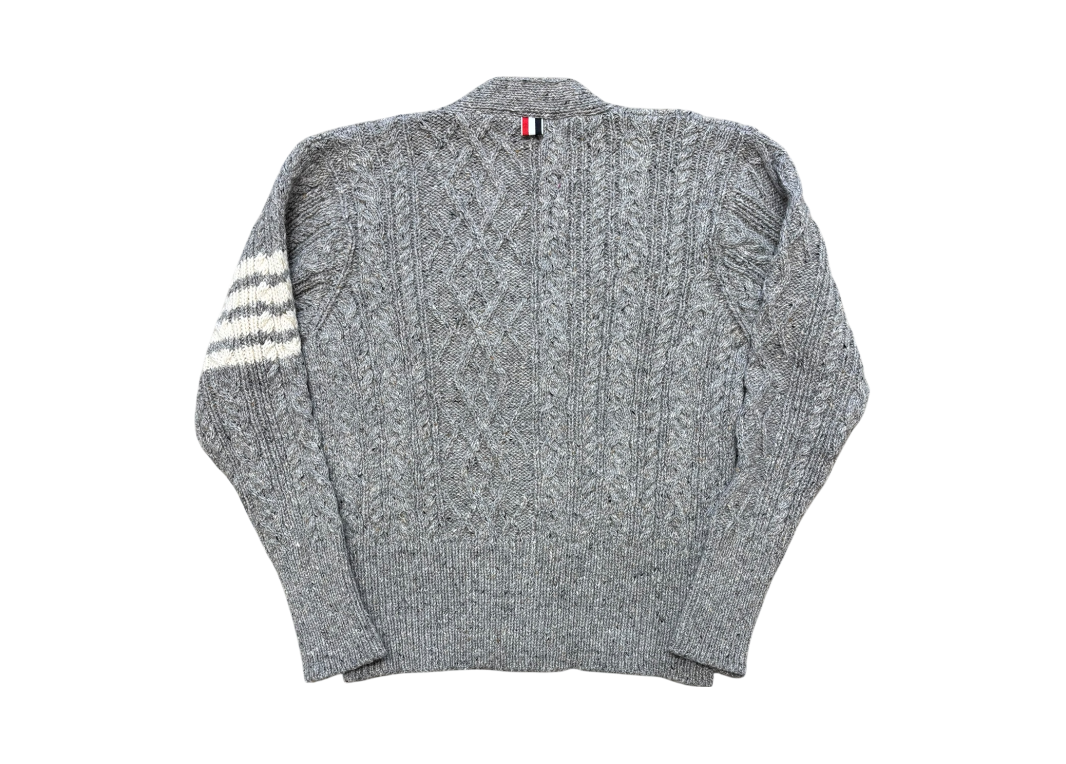 Thom Browne Cardigan Aran Stitch Woman Grey COND NEW