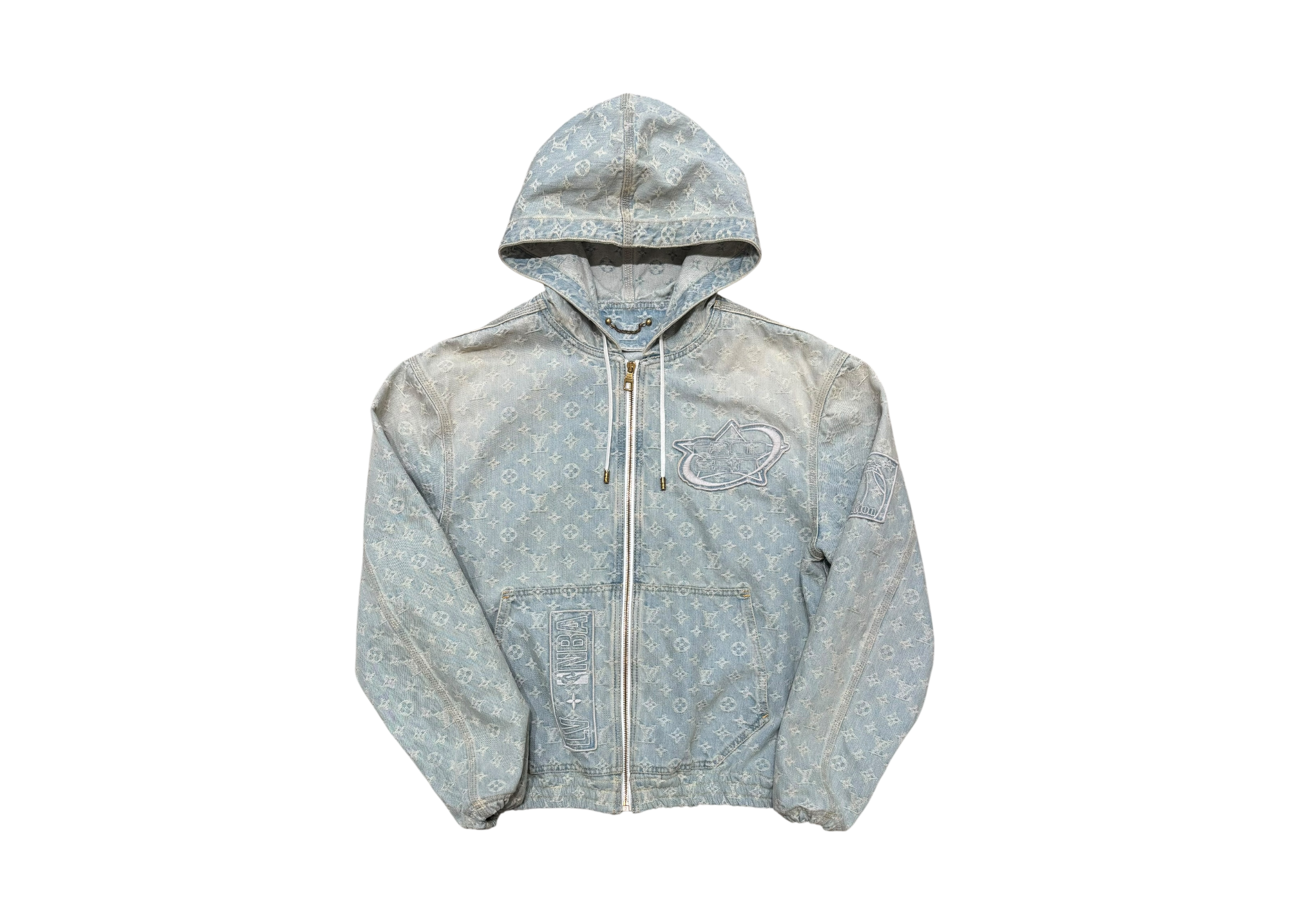 Louis Vuitton Denim Zip Hoodie Monogram NBA COND 9/10