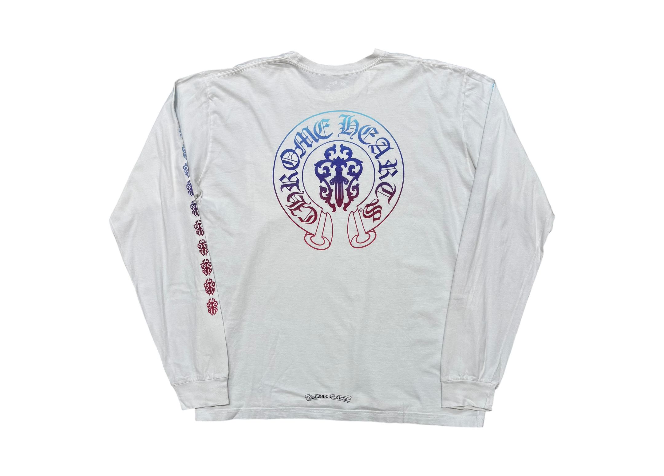 Chrome Hearts Longsleeve Horseshoe Dagger Gradient White COND 9.5/10
