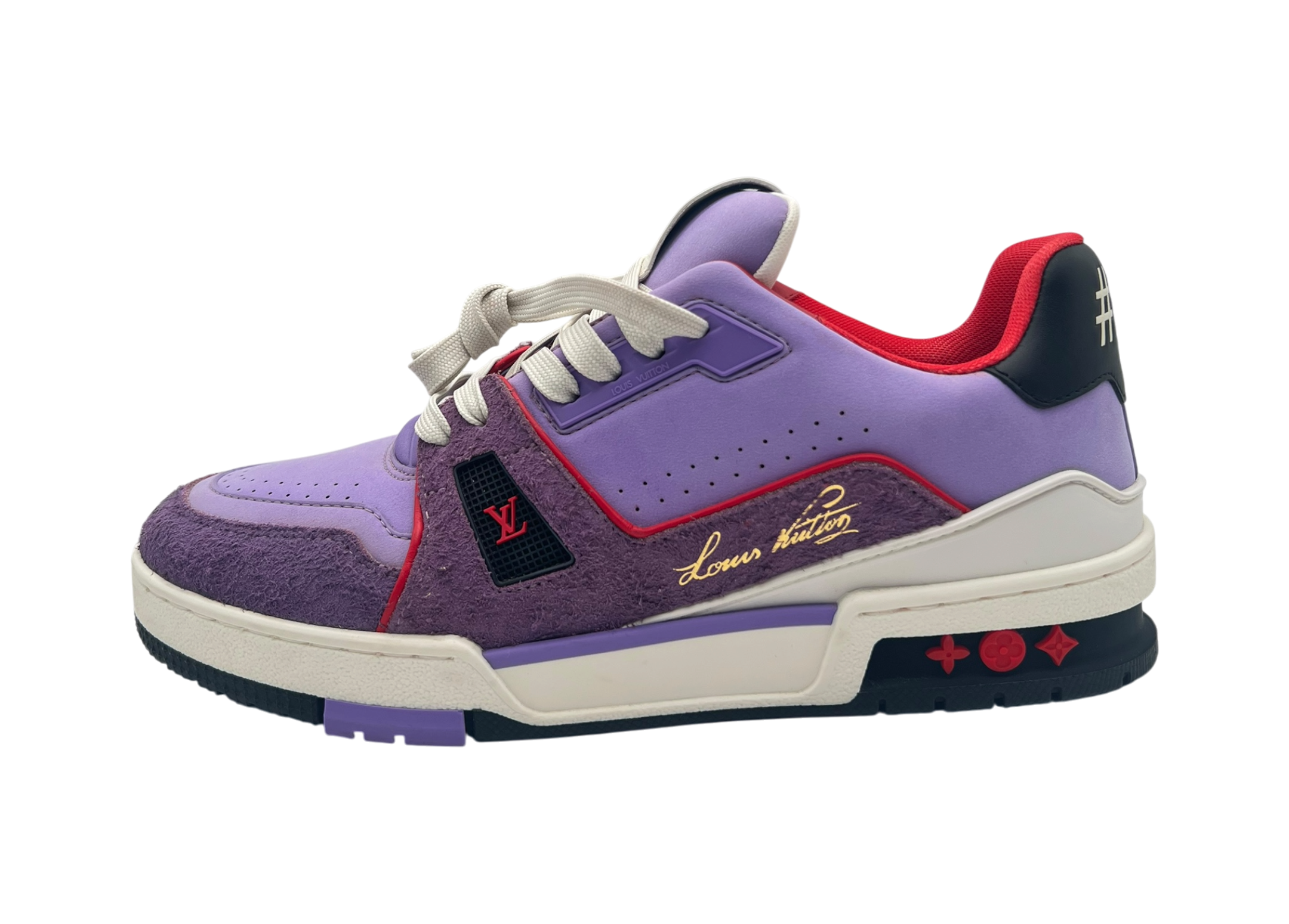 Louis Vuitton Trainer Purple Red COND 9.8/10 (OG ALL)