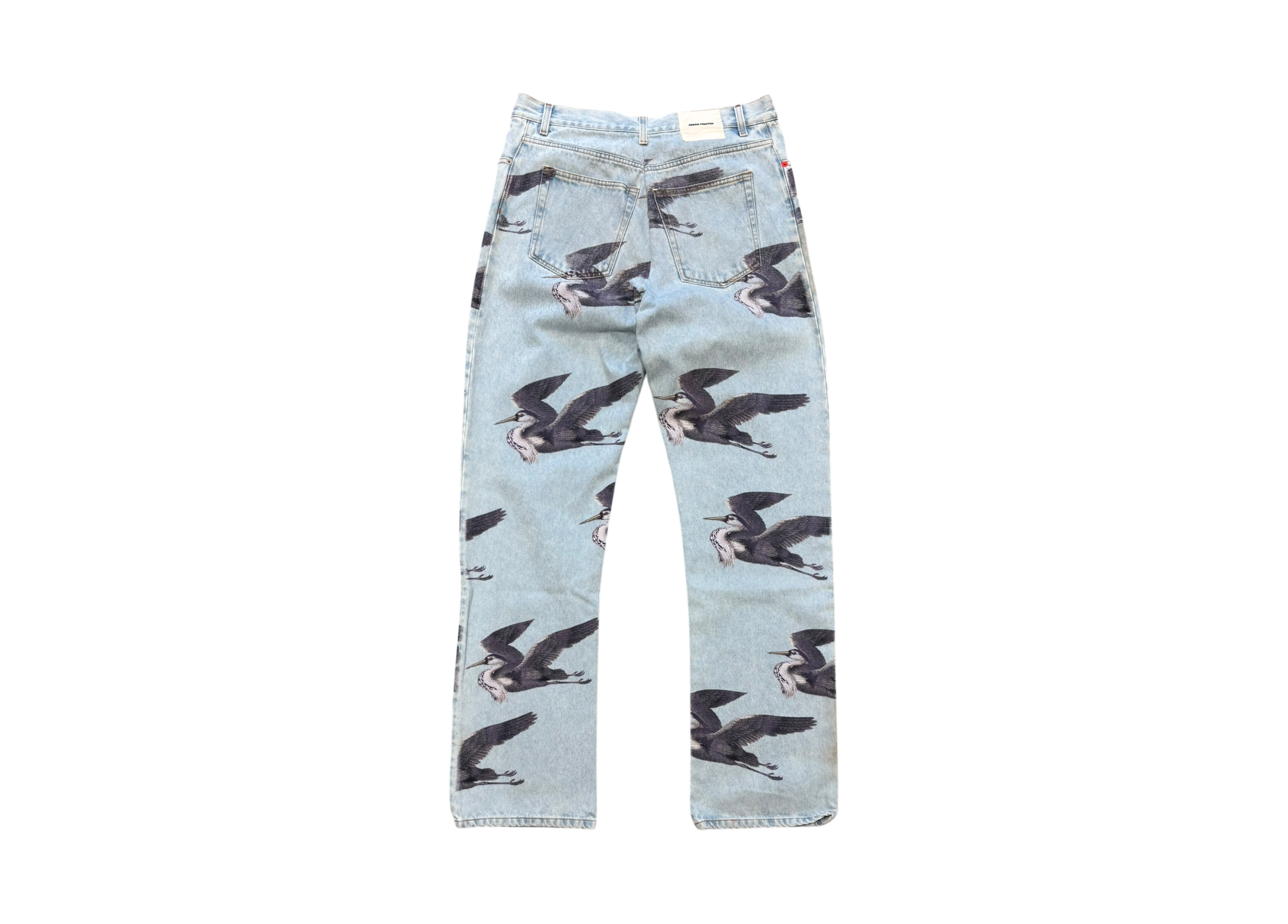 Heron Preston Denim Jeans Bird Print COND 9/10