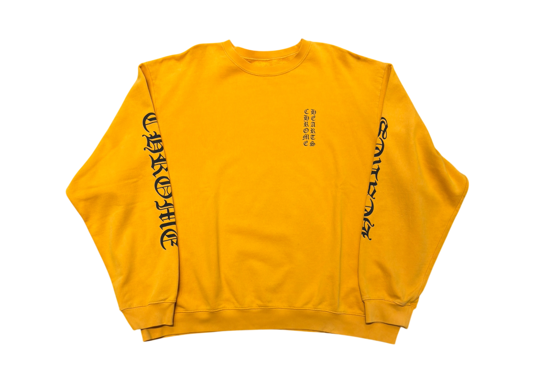 Chrome Hearts Crewneck Vertical Logo Yellow COND 9/10