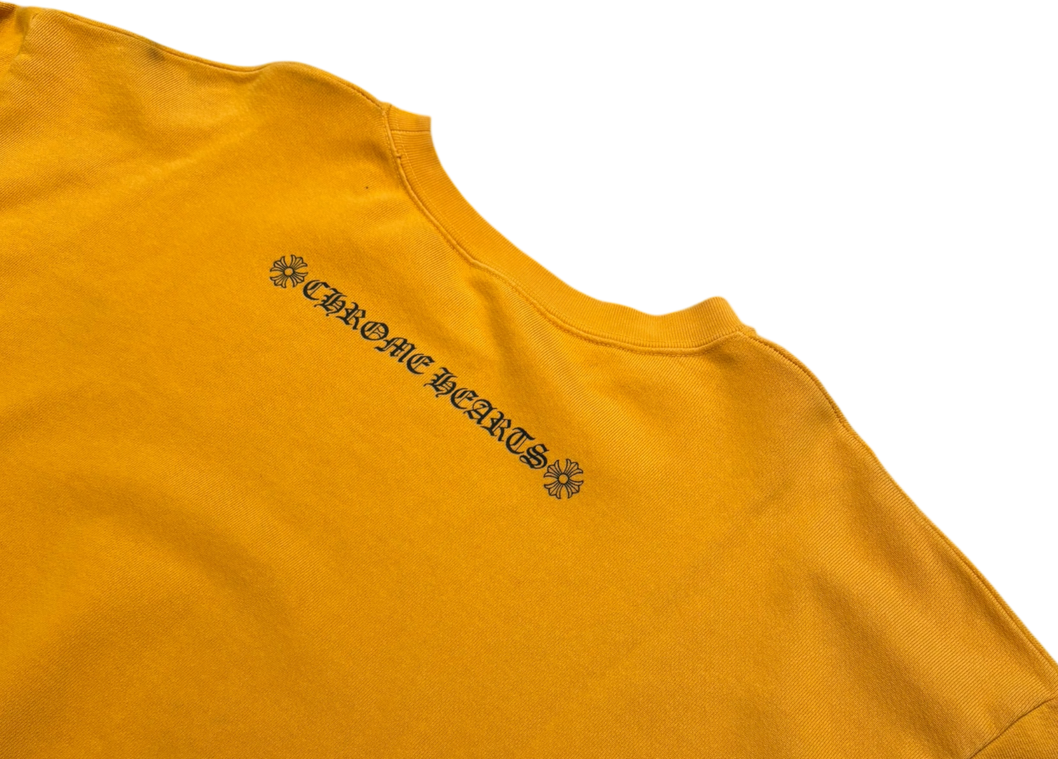 Chrome Hearts Crewneck Vertical Logo Yellow COND 9/10