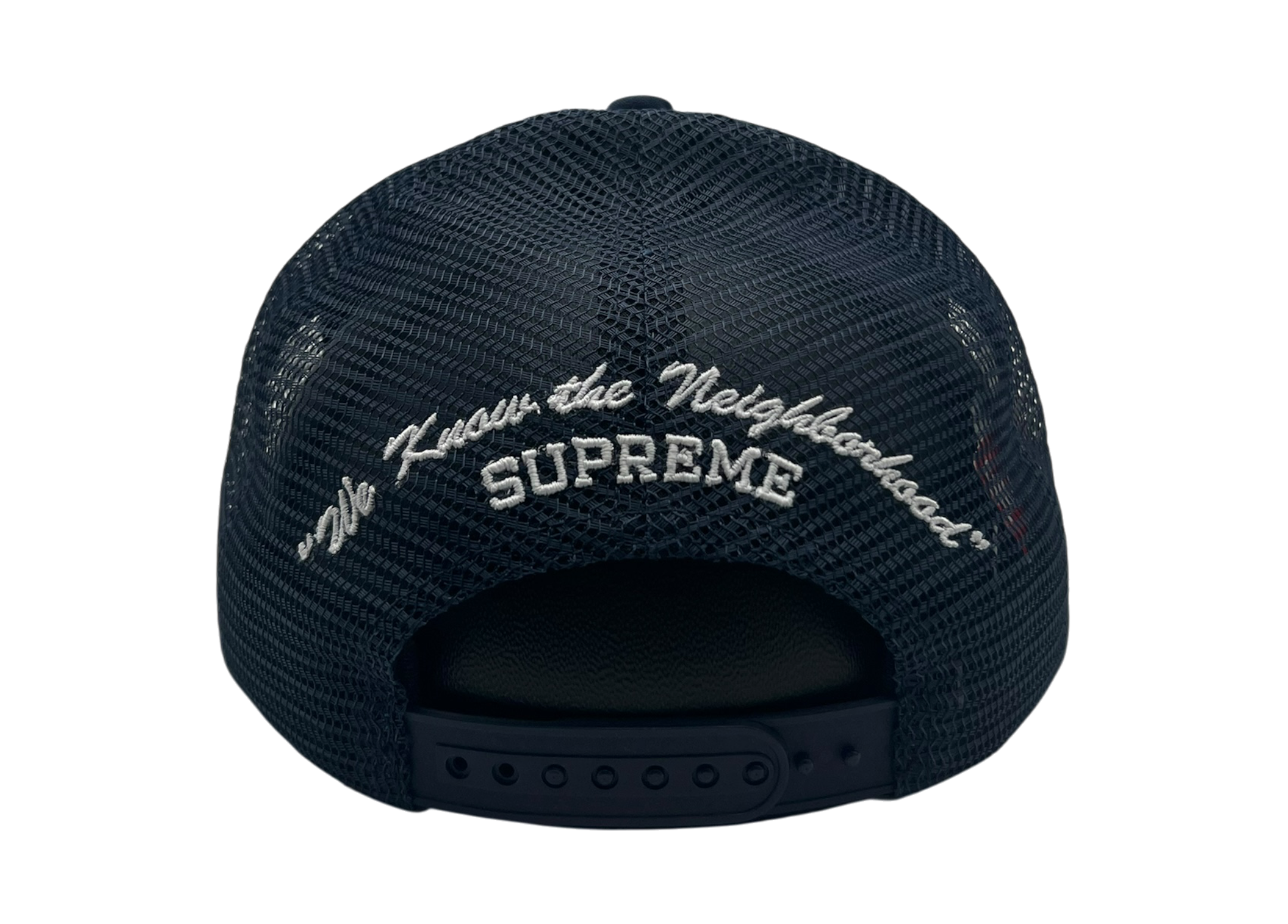 Supreme Trucker Hat Supreme Beef Navy COND NEW