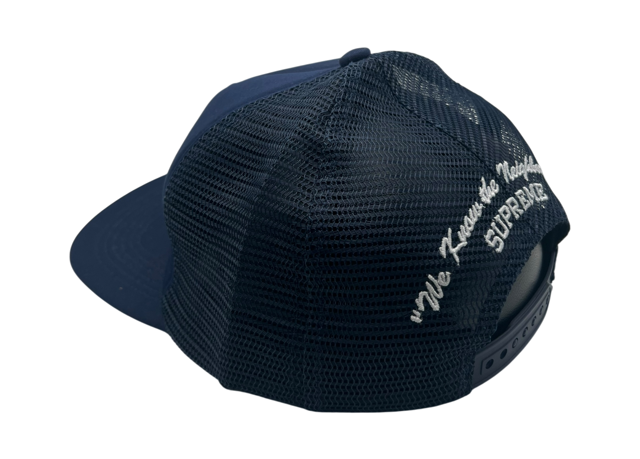 Supreme Trucker Hat Supreme Beef Navy COND NEW