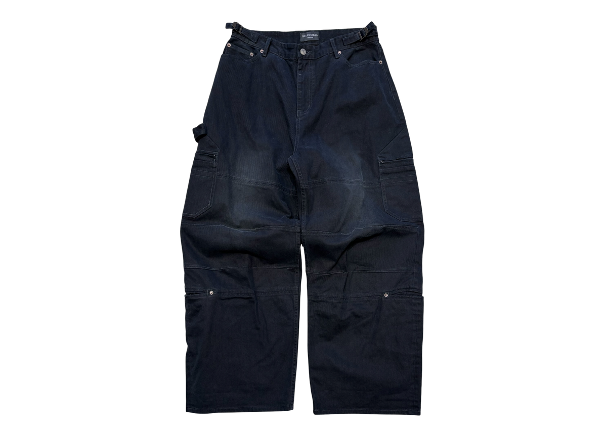 Balenciaga Denim Jeans Multi-Pocket Carpenter Washed Black