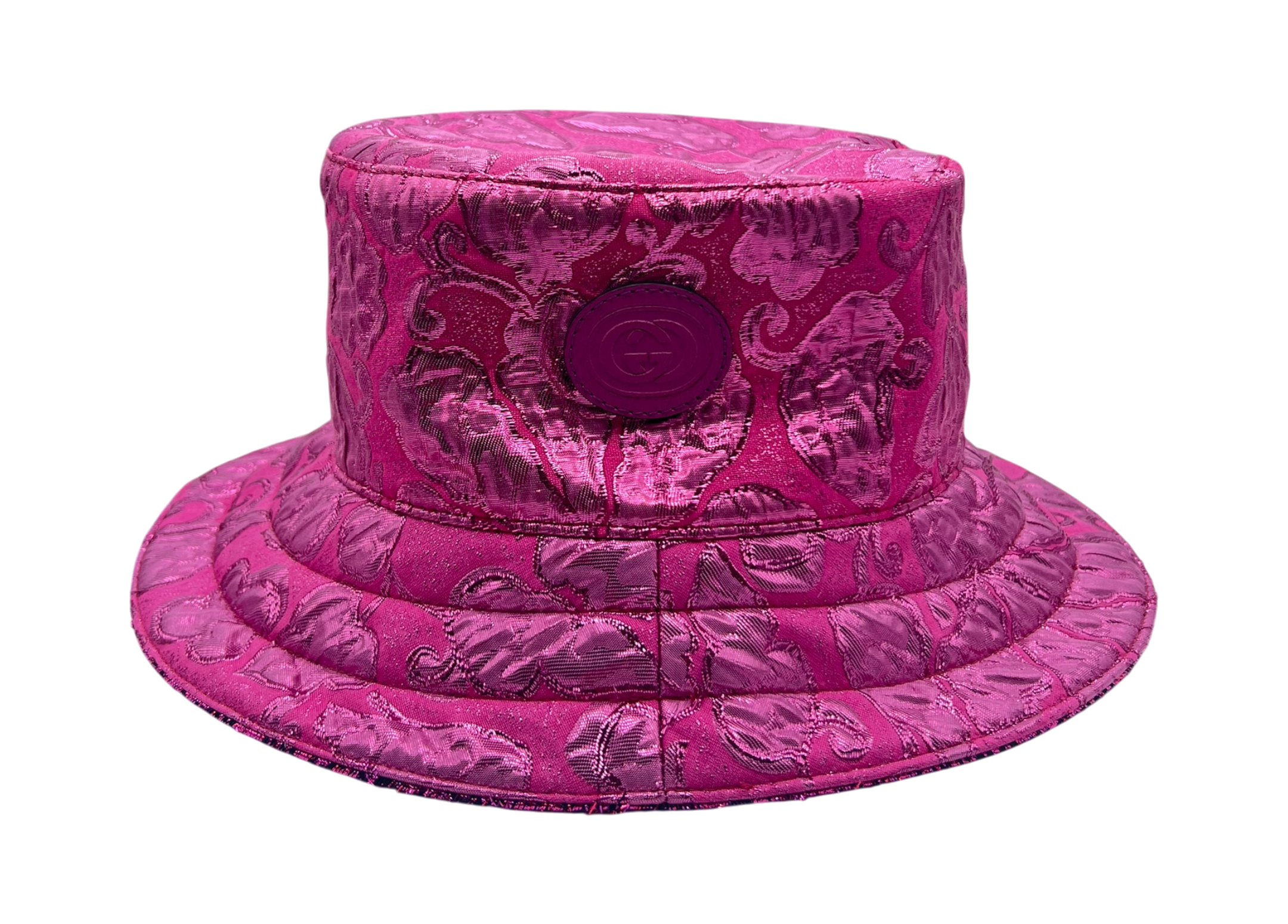 Gucci Bucket Reversible Lamé Pink COND NEW