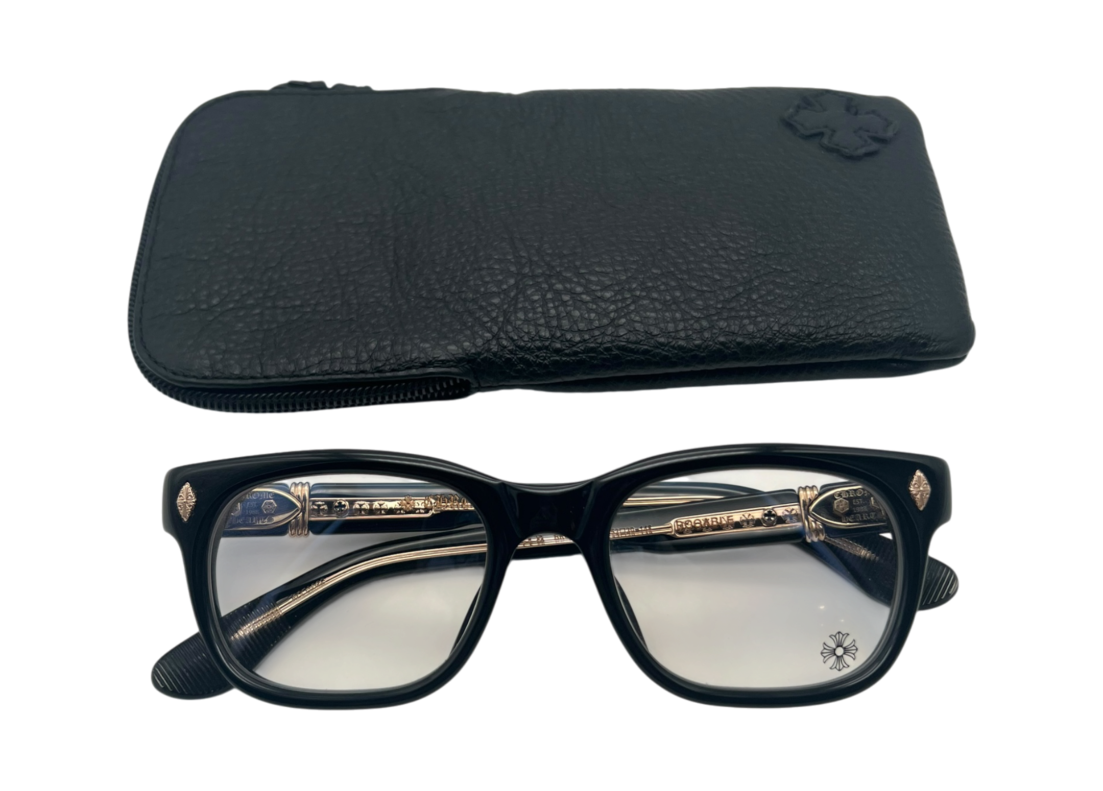 Chrome Hearts Glasses Doable Gold 18K Black COND NEW