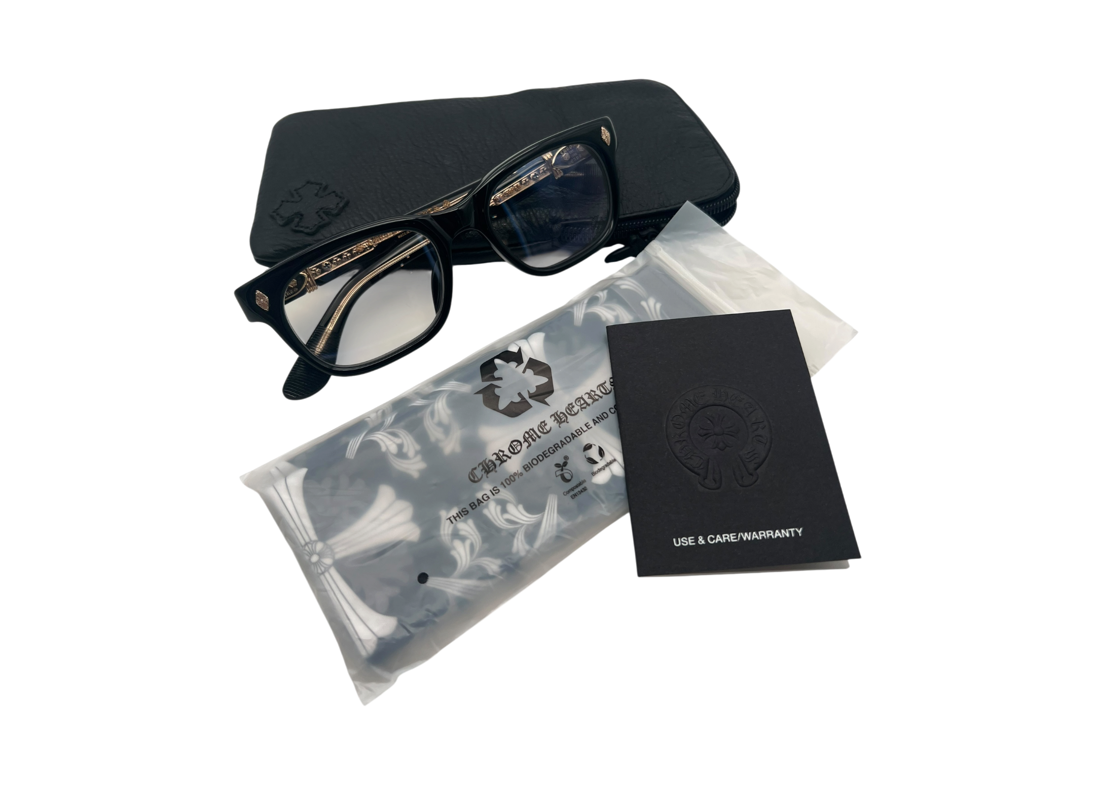 Chrome Hearts Glasses Doable Gold 18K Black COND NEW