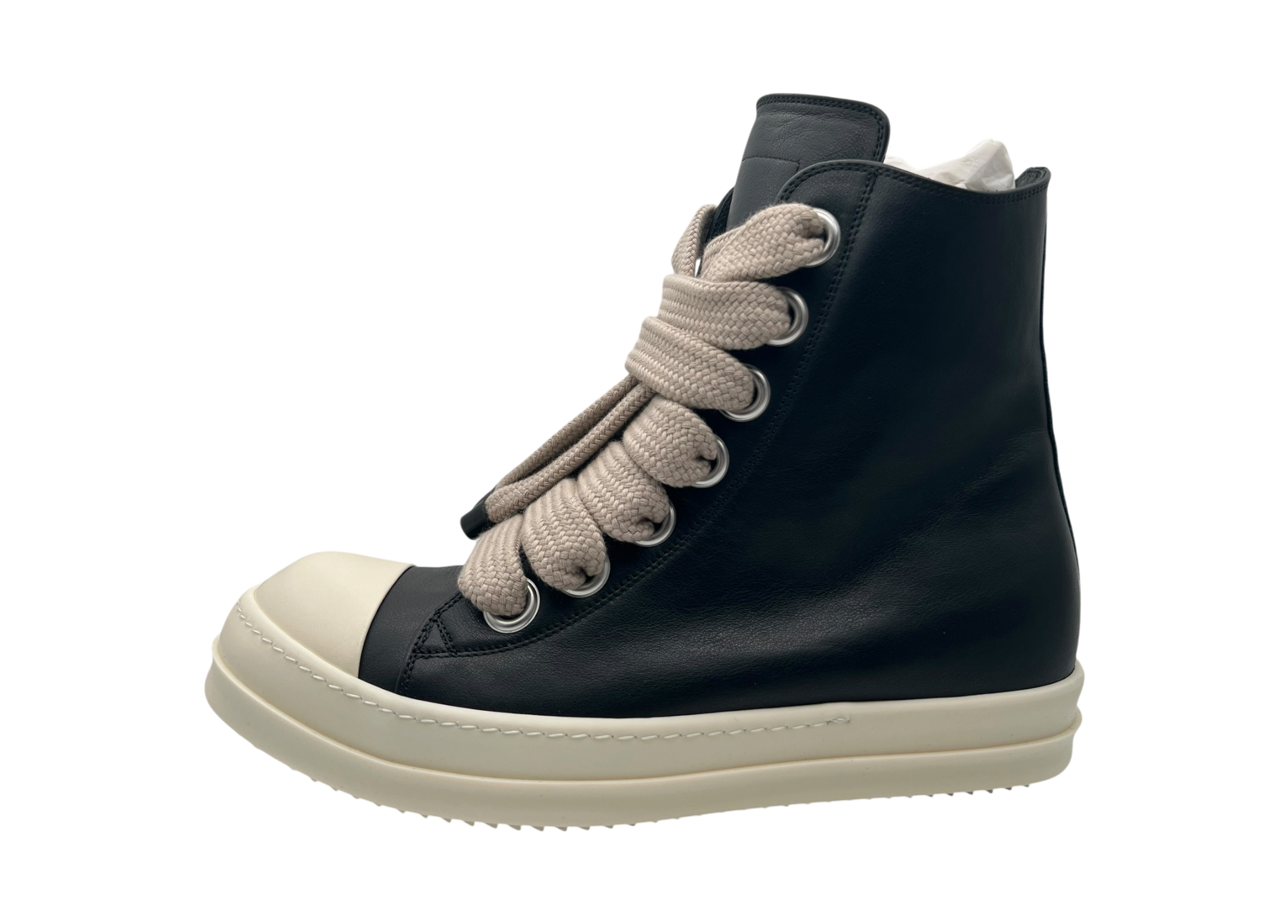 Rick Owens Ramones High Jumbo Leather Black COND NEW