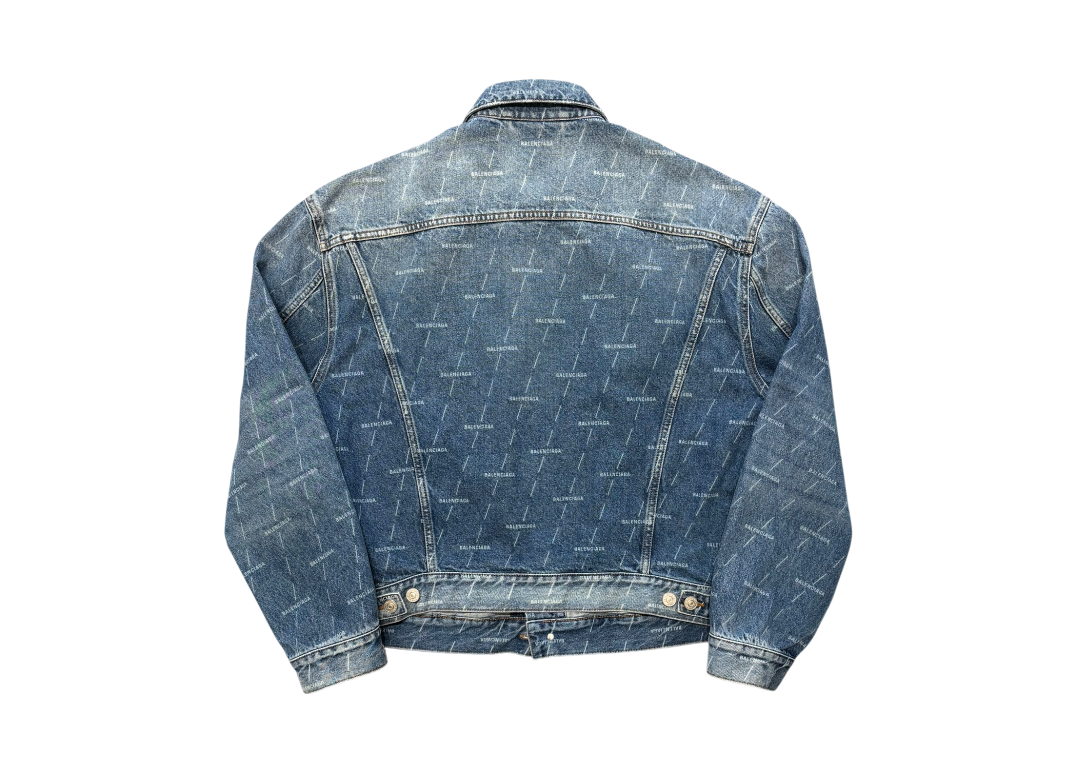 Balenciaga Jacket Denim All Over Logo COND 9.5/10
