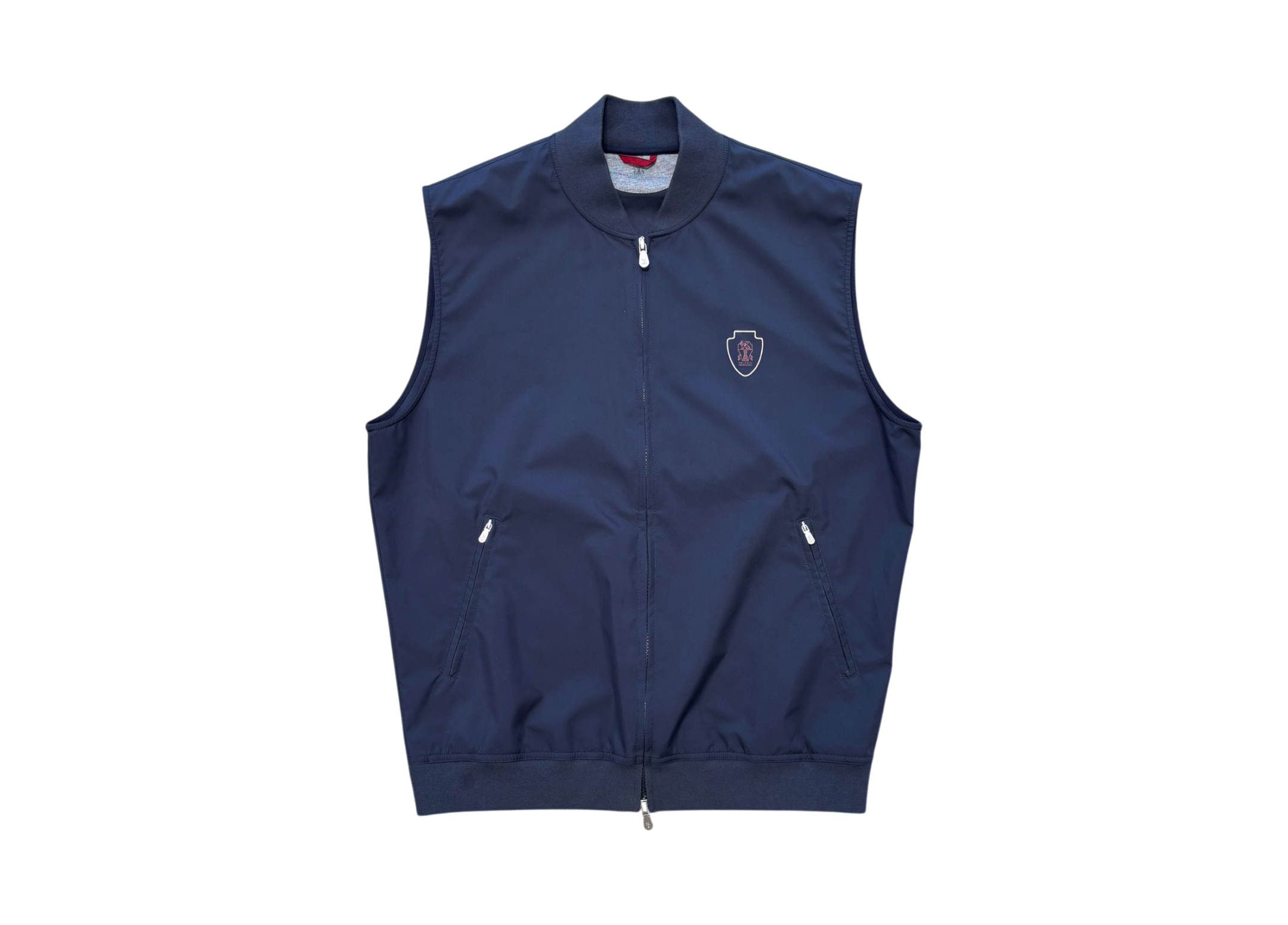 Brunello Cucinelli Gilet Nylon Travelwear Front Logo COND 9.5/10