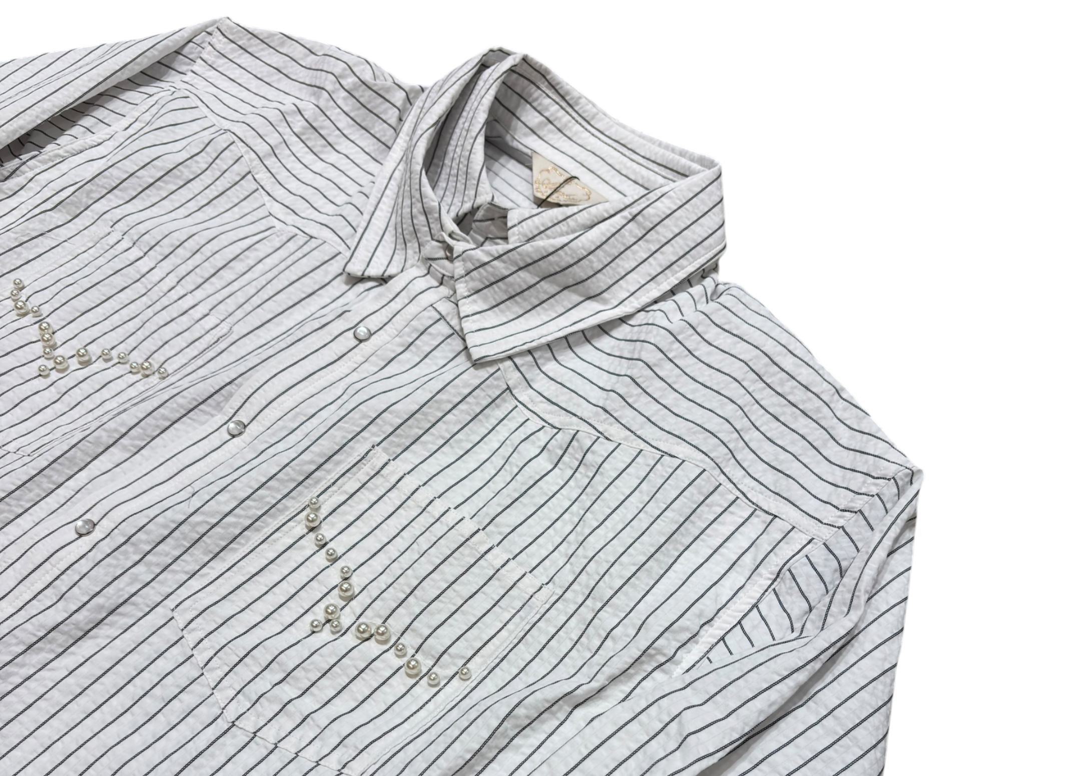 Abuku Shirt Double Layered Pear White Stripe COND NEW