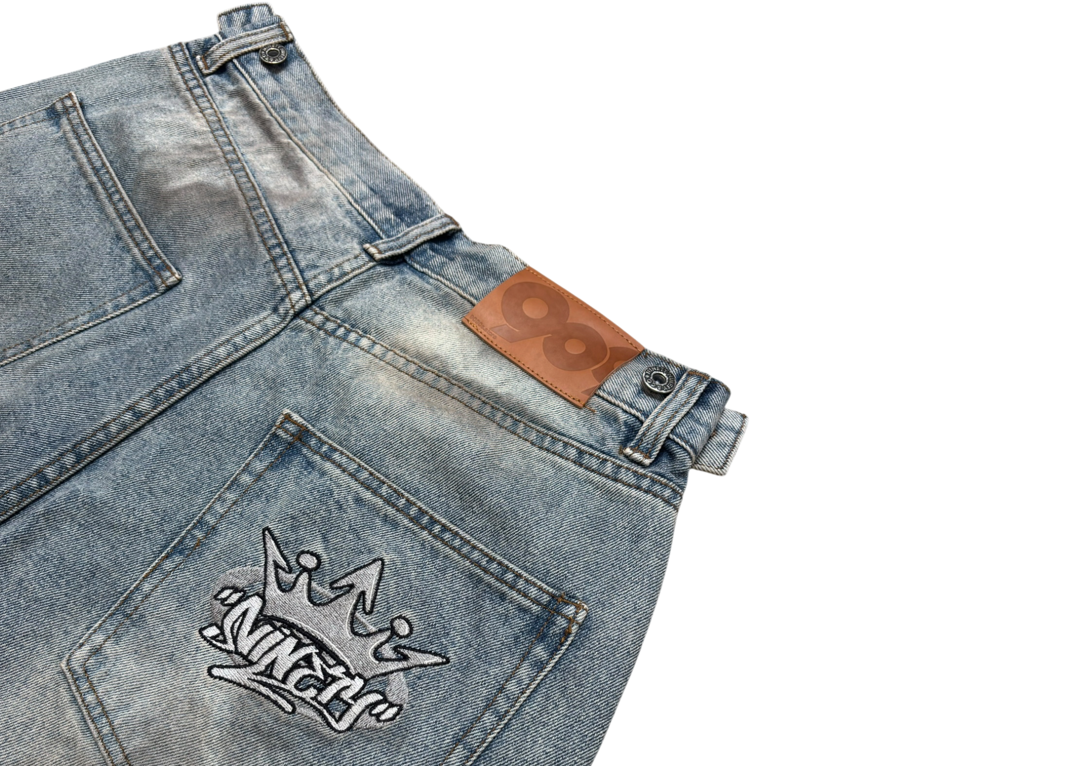 9090 Jorts Buggy Mud Light Blue King Logo COND NEW