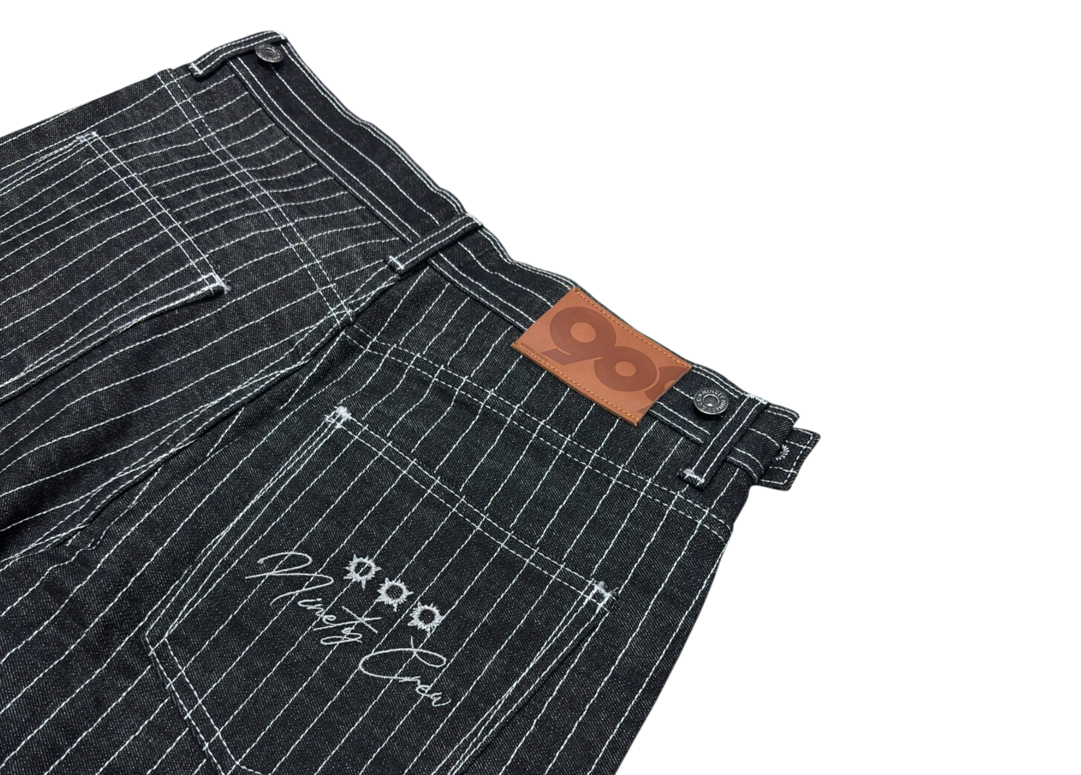 9090 Denim Pants Buggy Black Stripe COND NEW