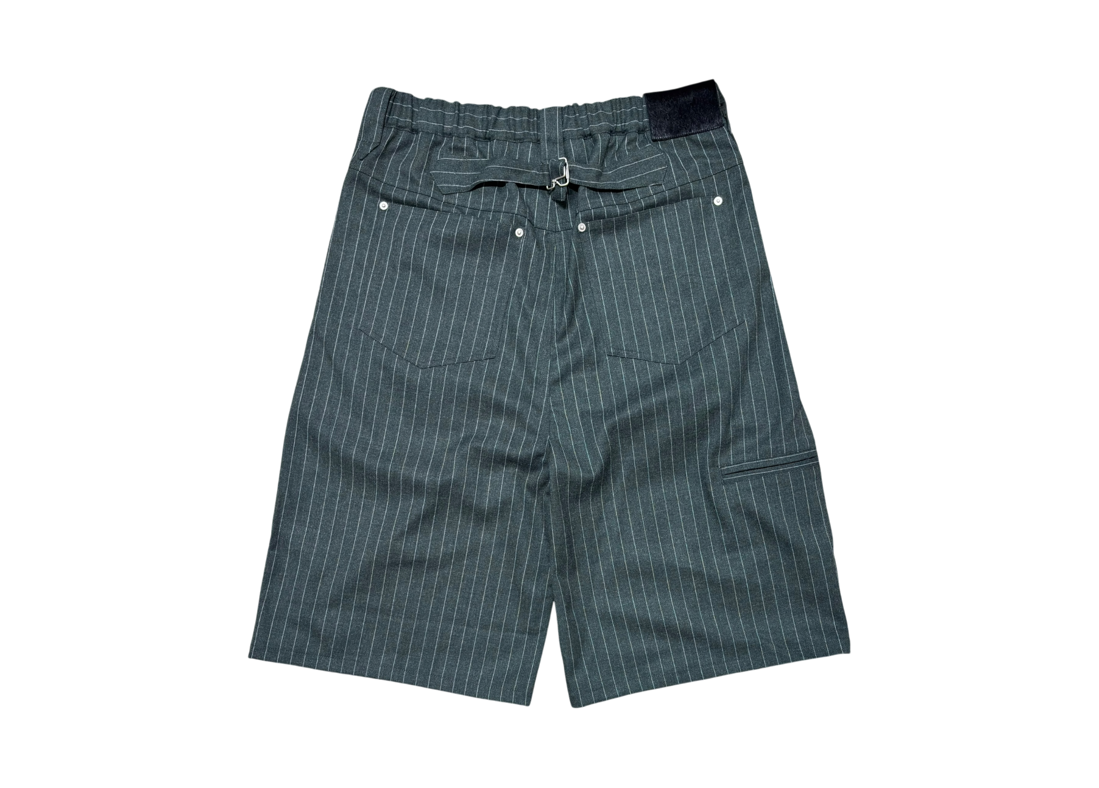 Abuku Shorts Wide Plated Striped Green COND NEW