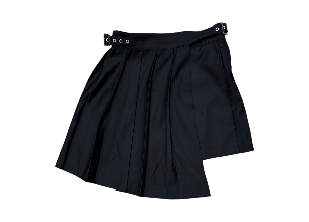 Camphor Wood Skirt Eyelet Pleats Wrap Black COND NEW