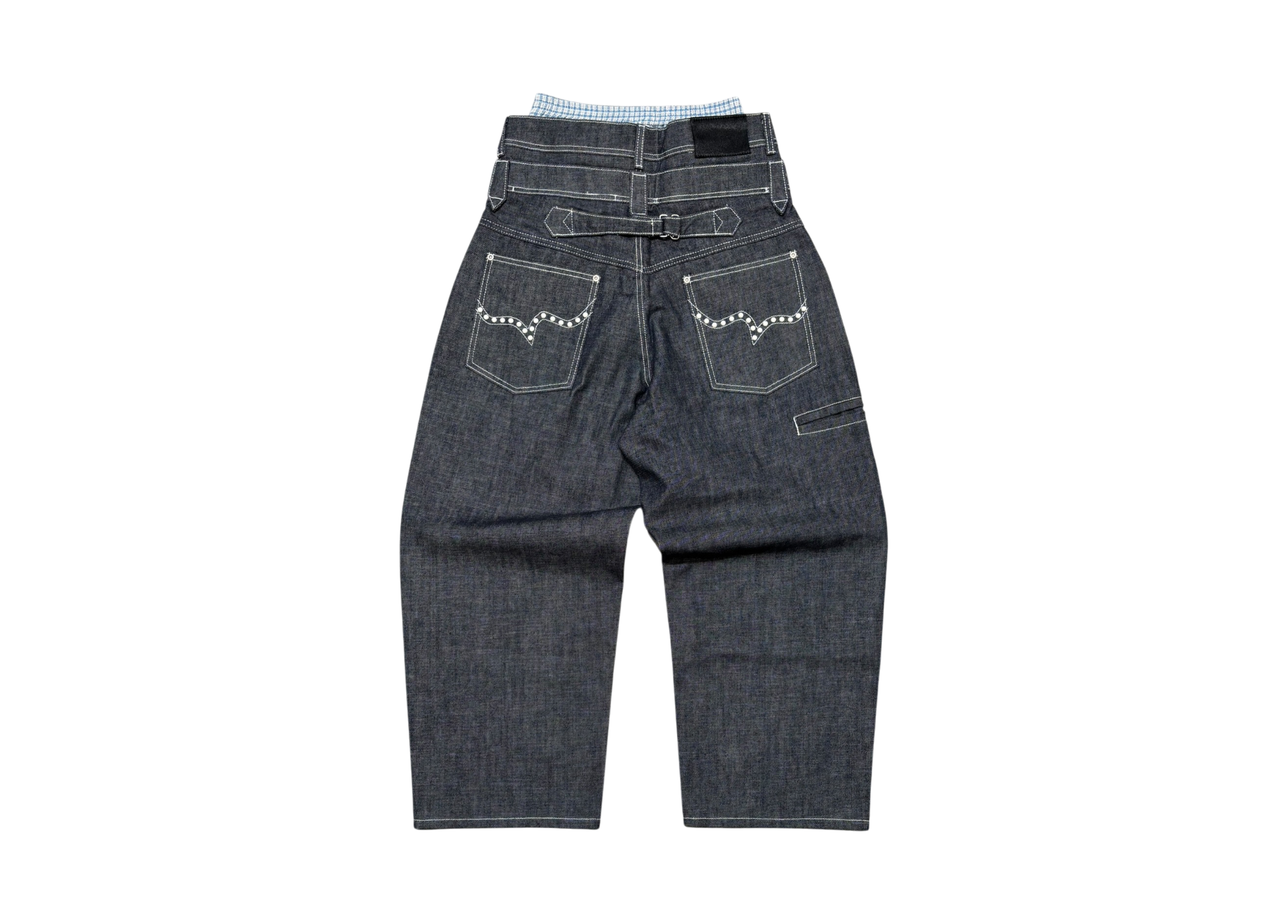 Abuku Denim Pant 3 Layered Pearl Low-Rise COND NEW