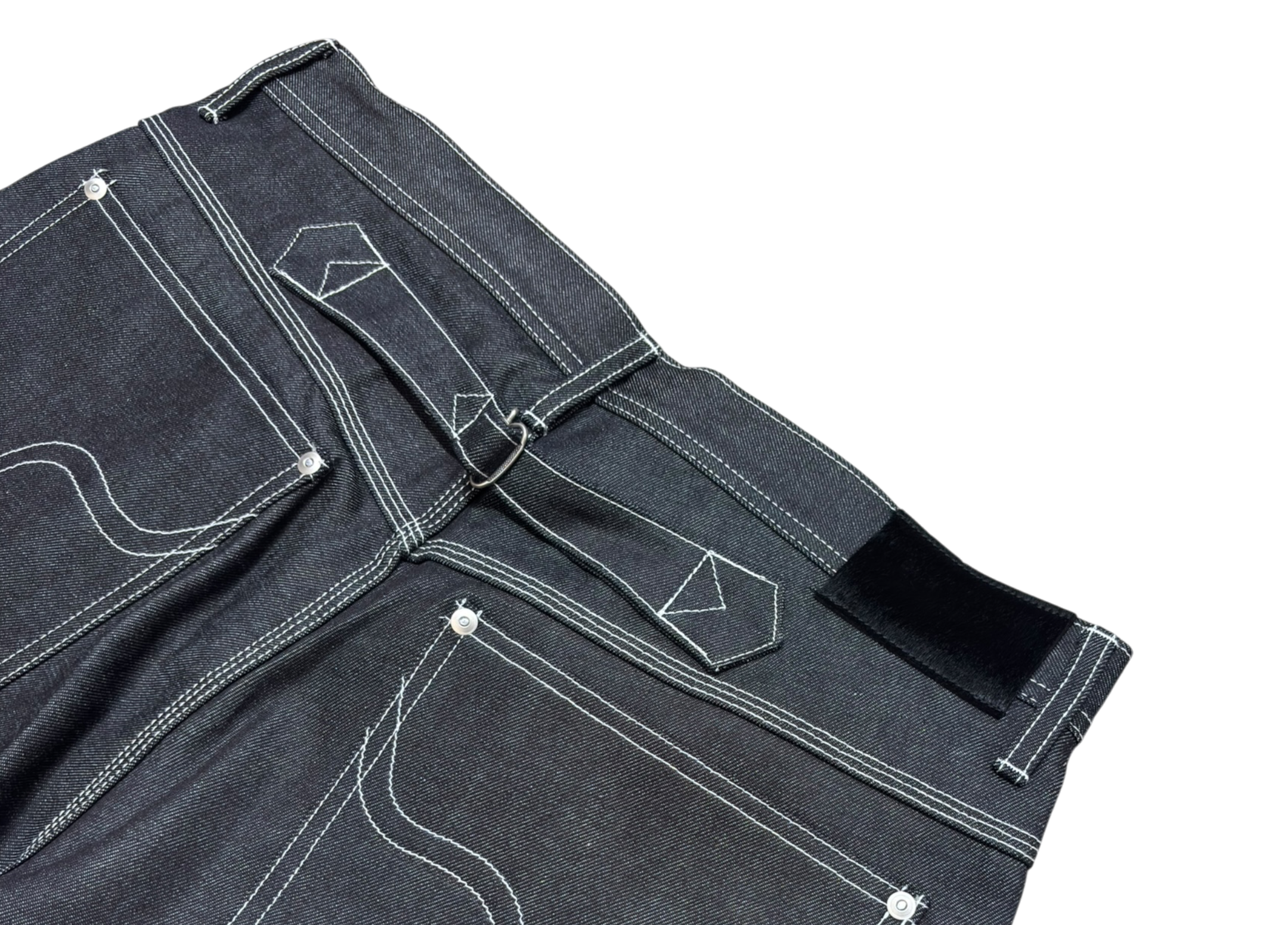 Abuku Jorts Baggy Selvedge Check Glap Black COND NEW