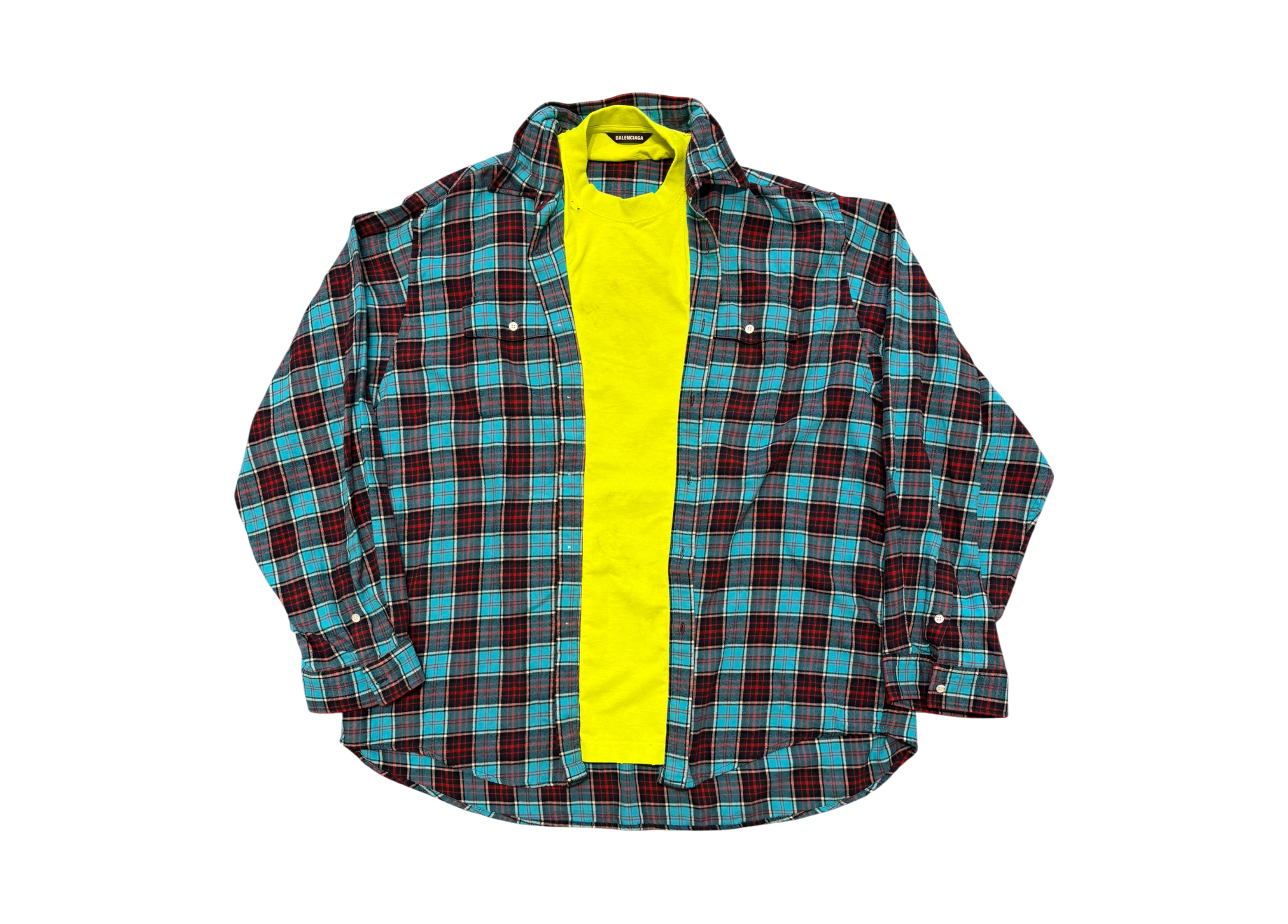Balenciaga Longsleeve Shirt Trompe L'oeil Checked COND 8/10
