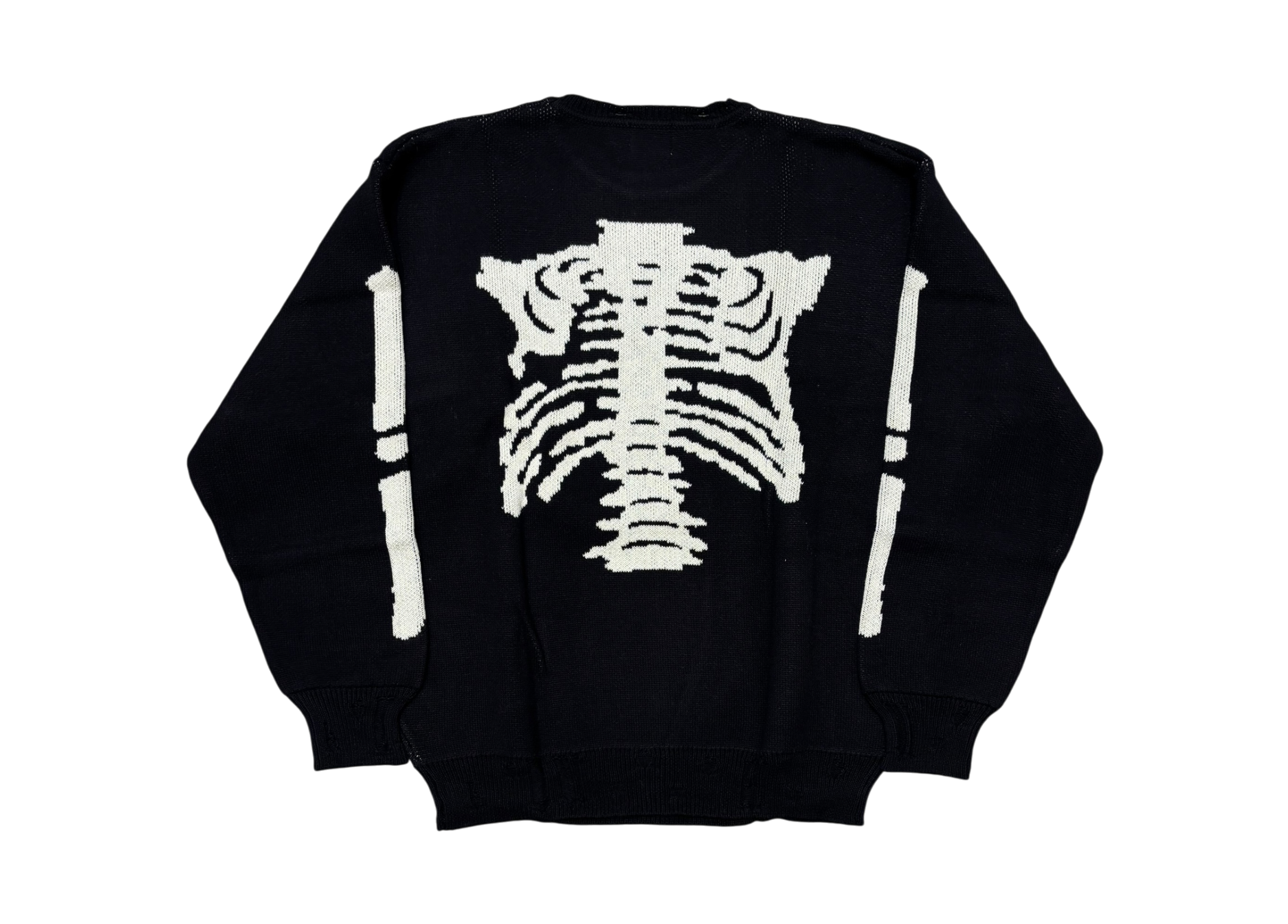9090 Sweater Digital Bone Damage Knit Black COND NEW