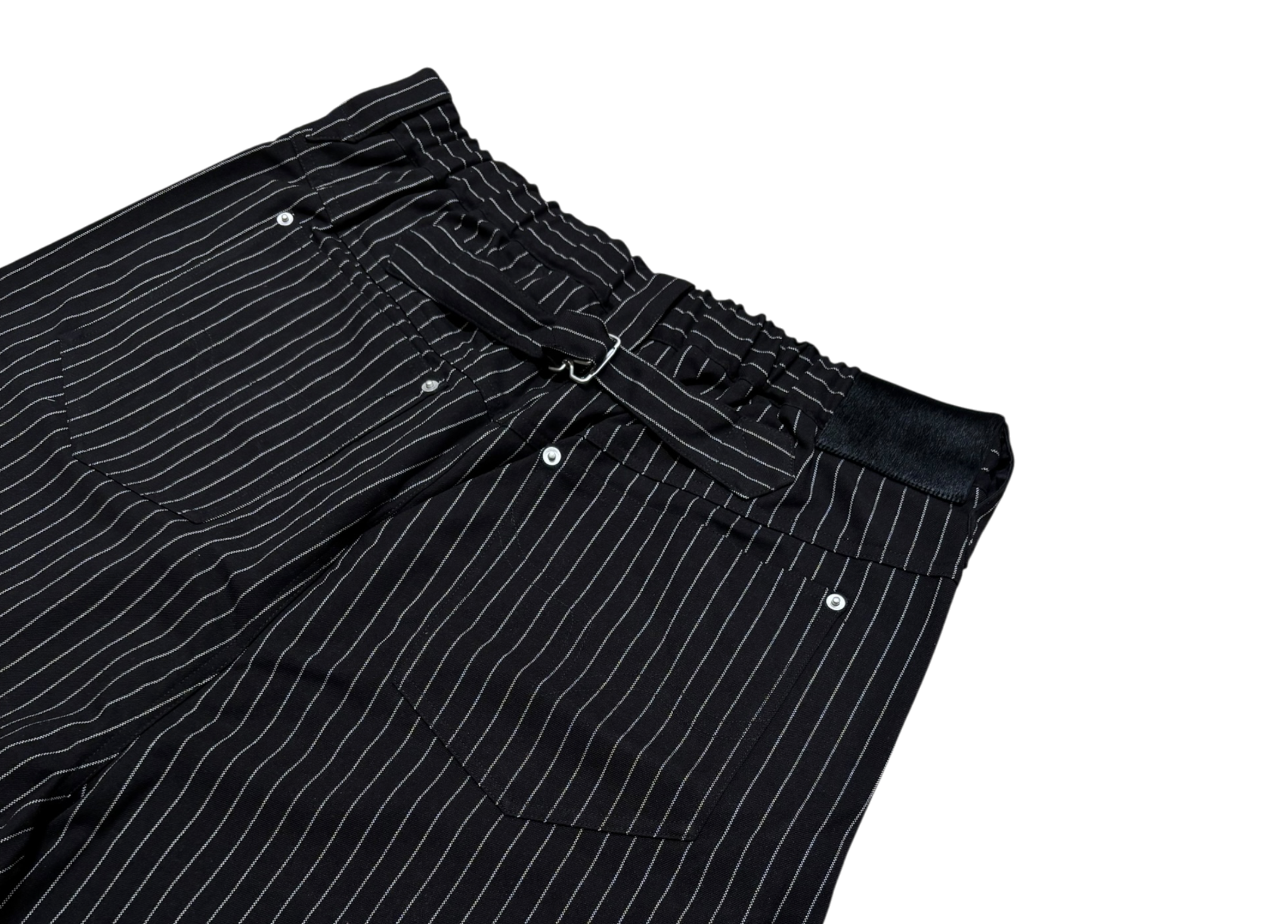 Abuku Shorts Wide Plated Striped Black COND NEW