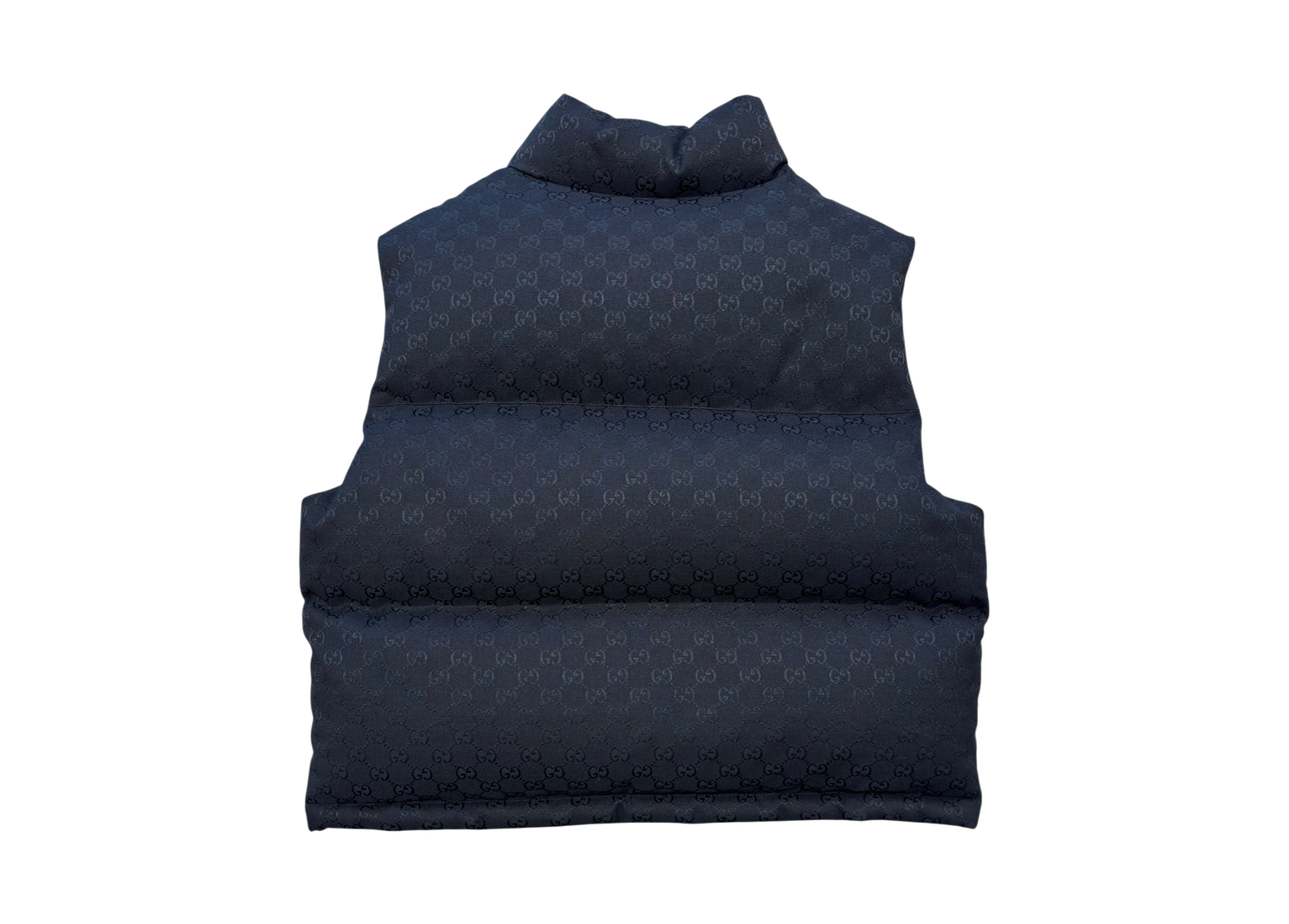 Gucci Gilet Puffer Monogram Black Crop COND NEW
