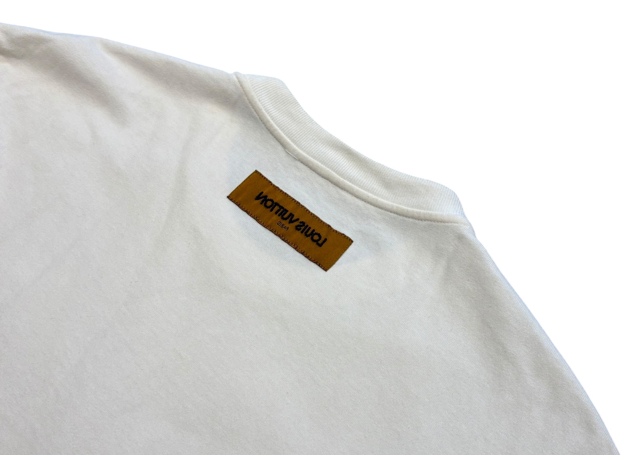 Louis Vuitton T-Shirt Embroidered Signature Pearl White COND 9/10