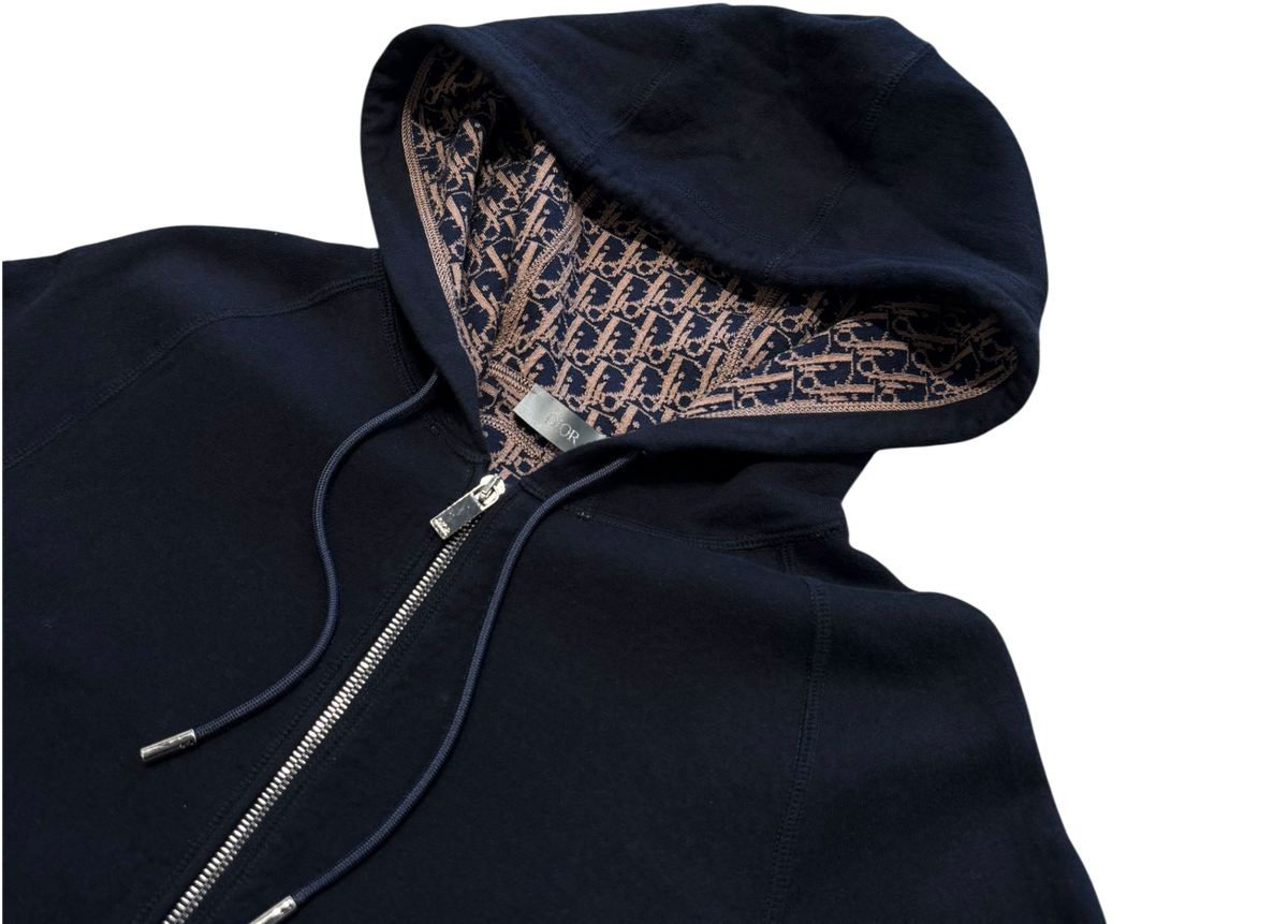 Dior Zip Hoodie Oblique Navy