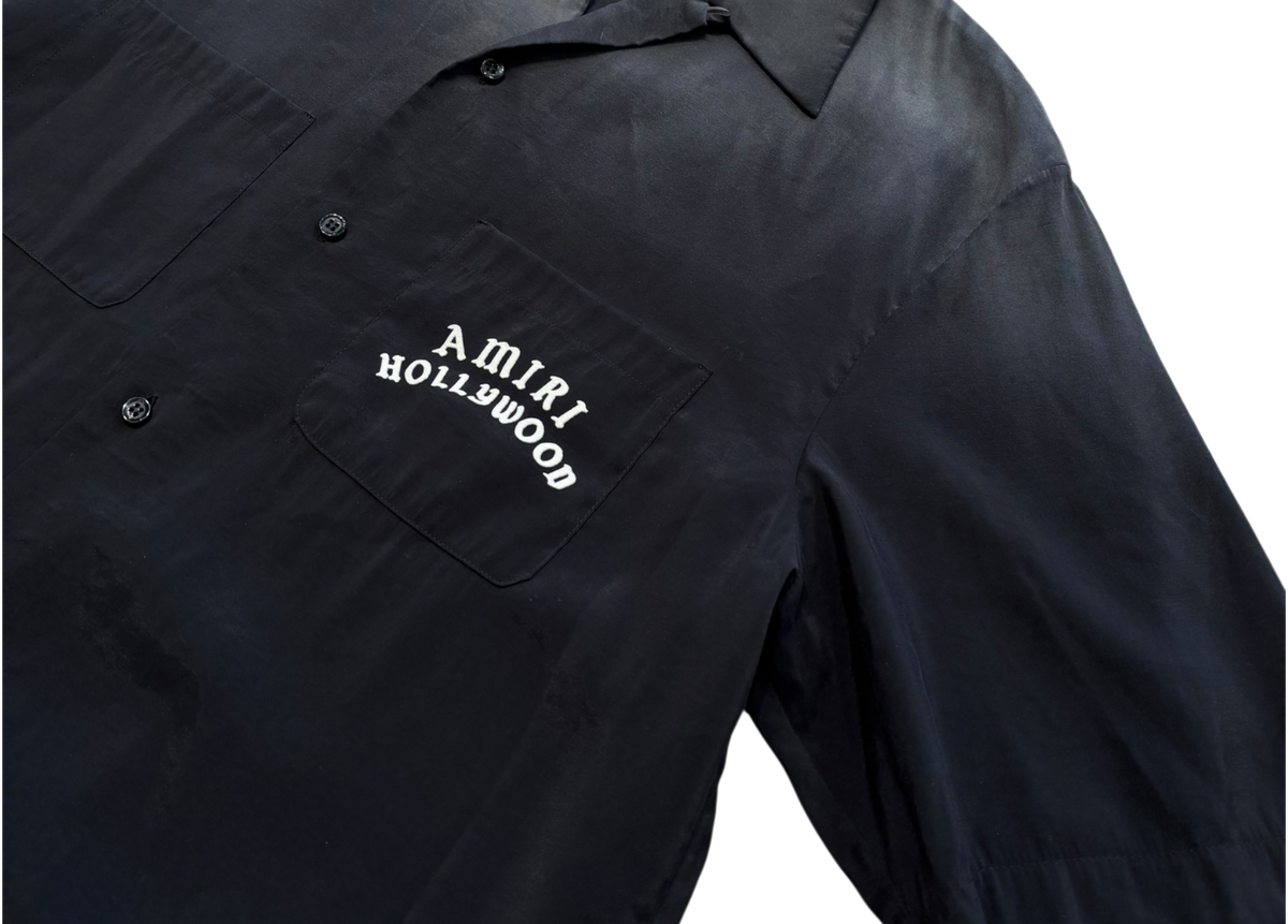 Amiri Shirt Bowling Silk Hollywood Black