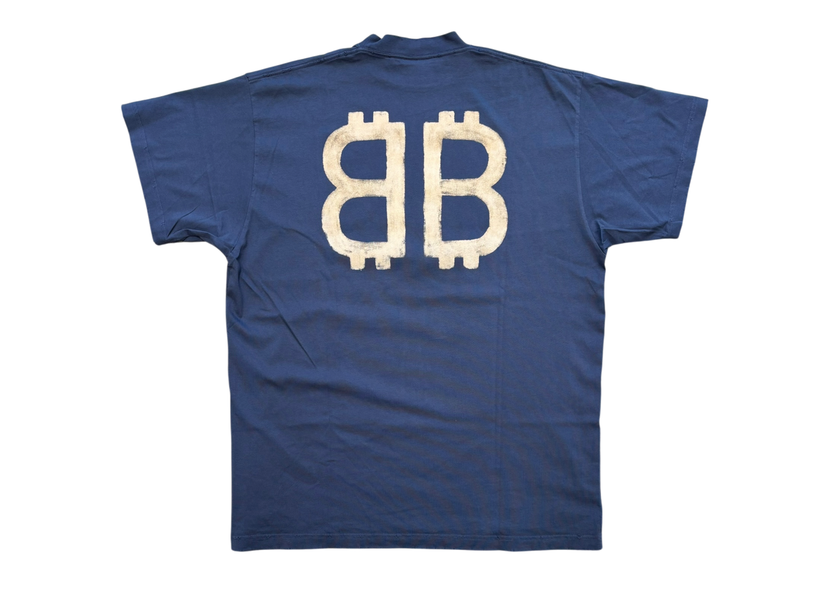 Balenciaga T-Shirt BB Bitcoin Logo Blue