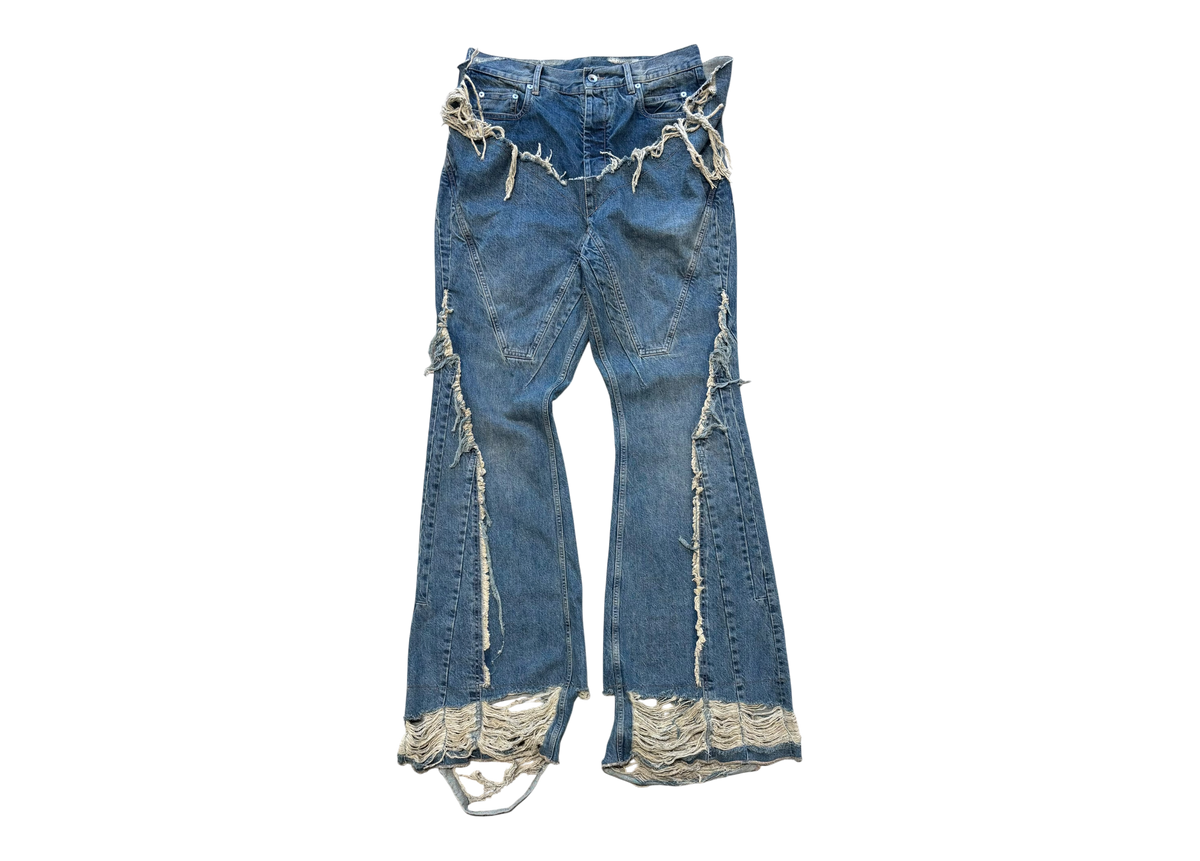Rick Owens Denim Jeans Bootcut Slivered