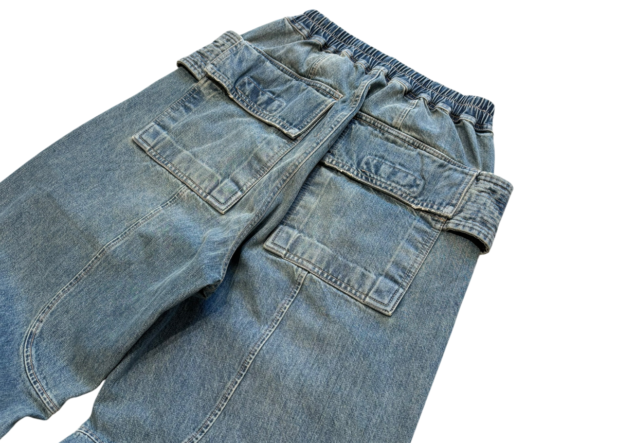 Rick Owens Denim Jeans Creatch Wide Cargo DRKSHDW
