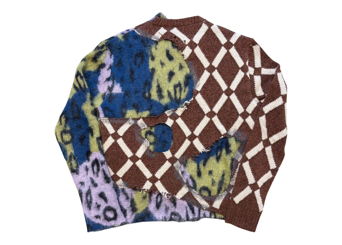 Marni Sweater Knit Leopard Argyle Two in One