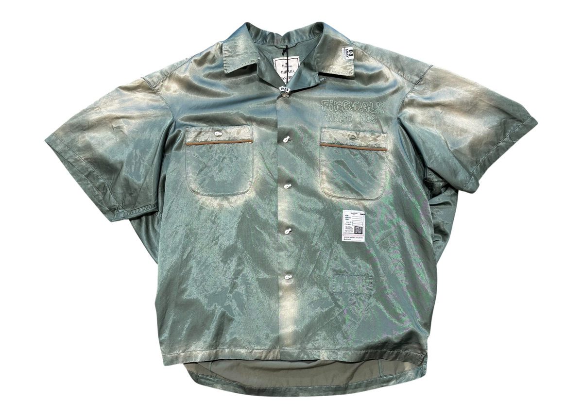 Mihara Yasuhiro Shirt Firewalk Satin Green