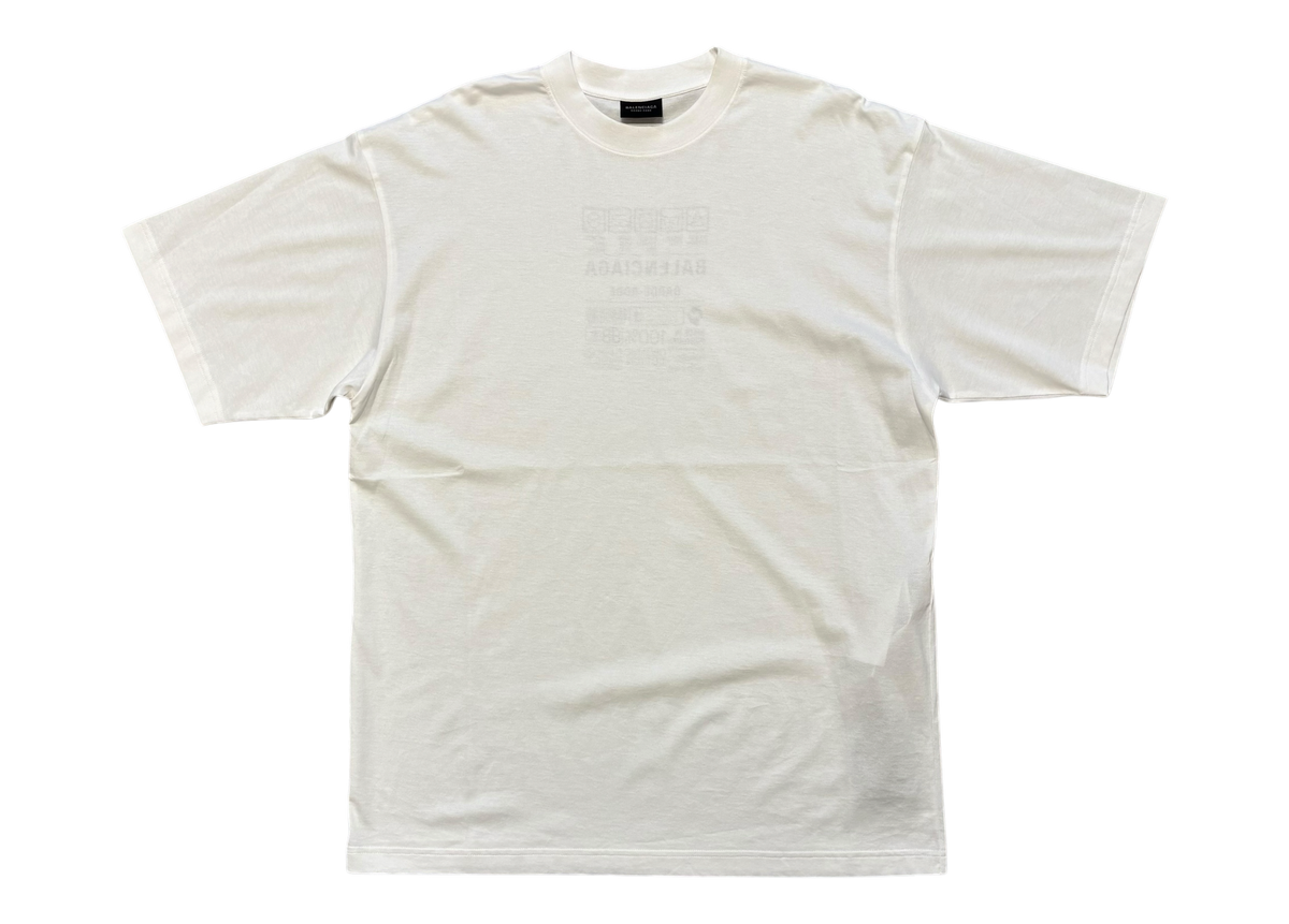 Balenciaga T-Shirt Garde-Robe Care Label White