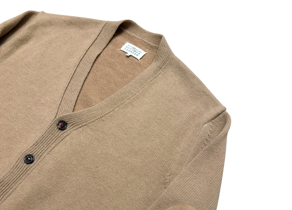 Maison Margiela Cardigan V-Neck Elbow Patch Beige
