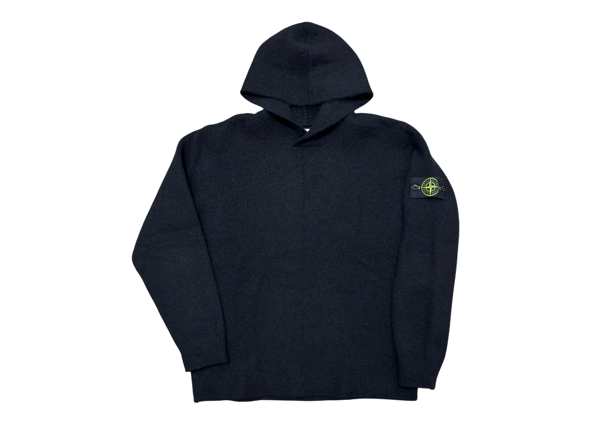 Stone Island Knit Hoodie Black