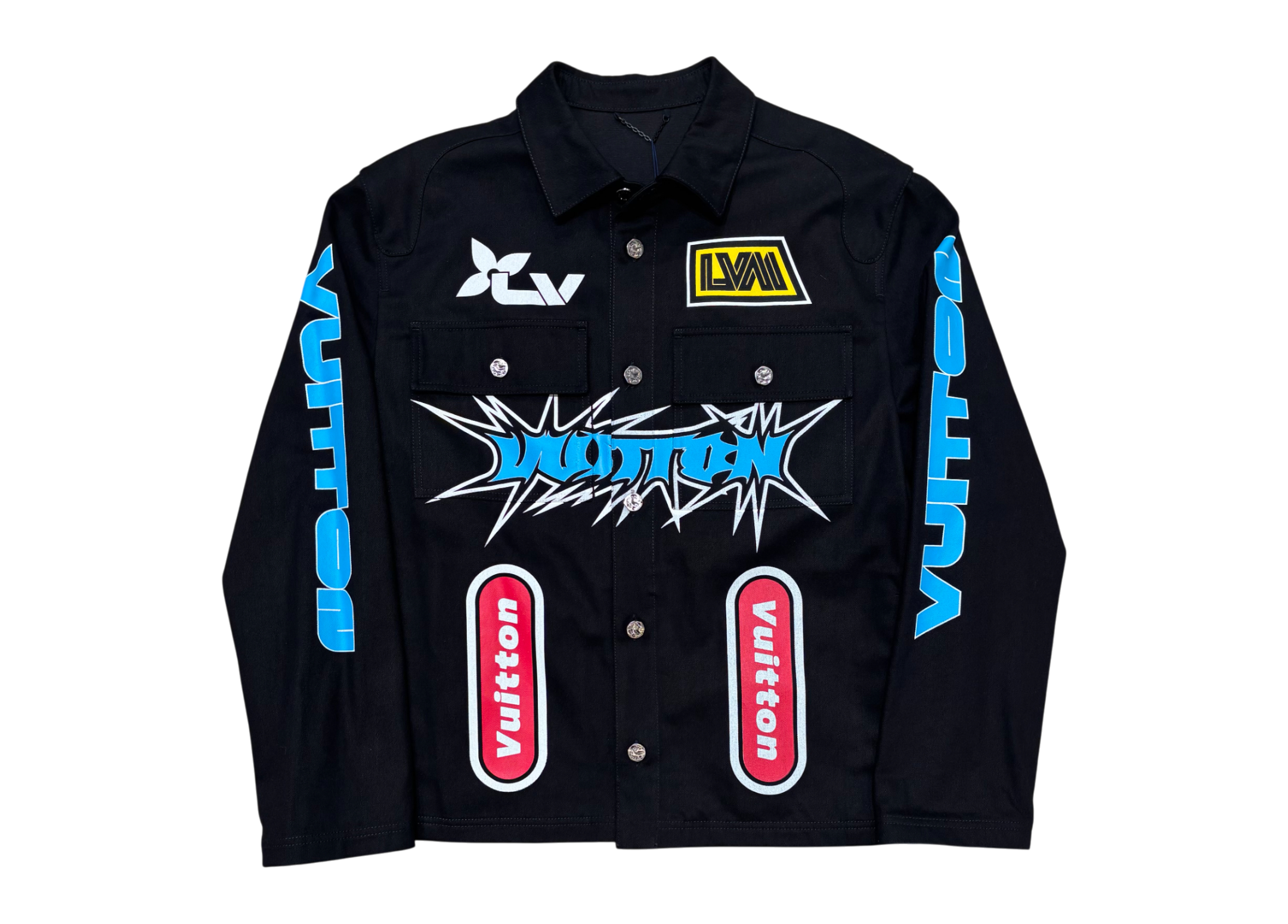 Louis Vuitton Jacket Denim Black Racing COND NEW