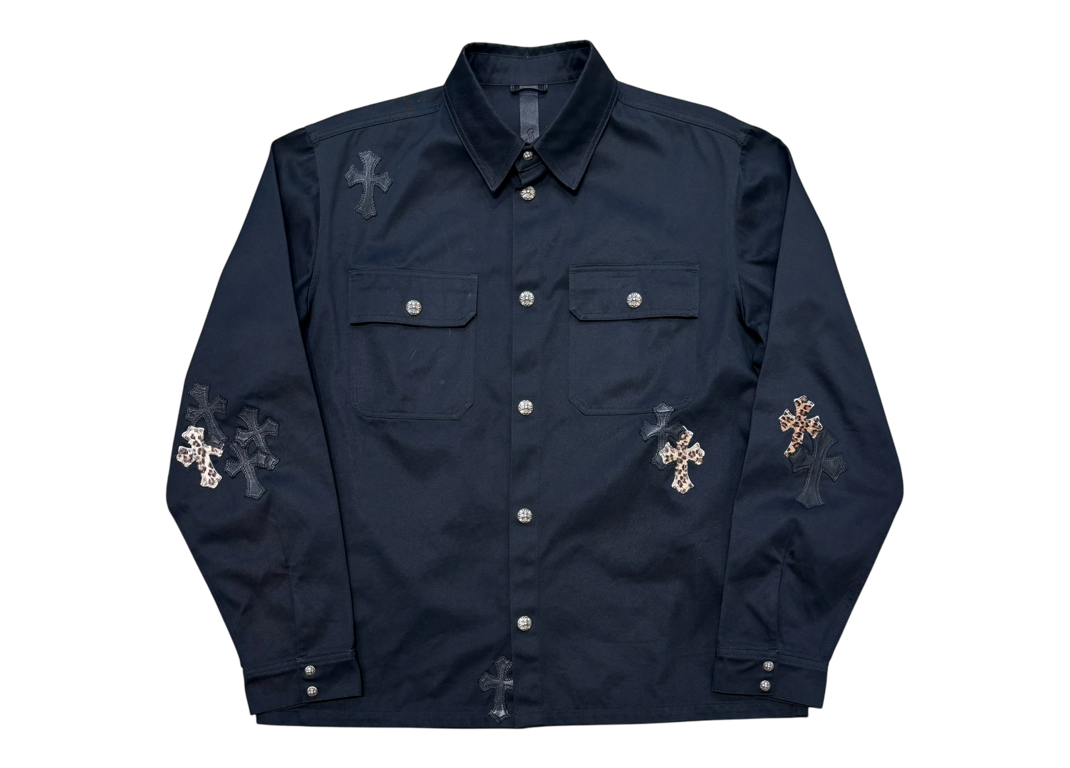 Chrome Hearts Jacket Work Dog Leopard Cross Black COND NEW