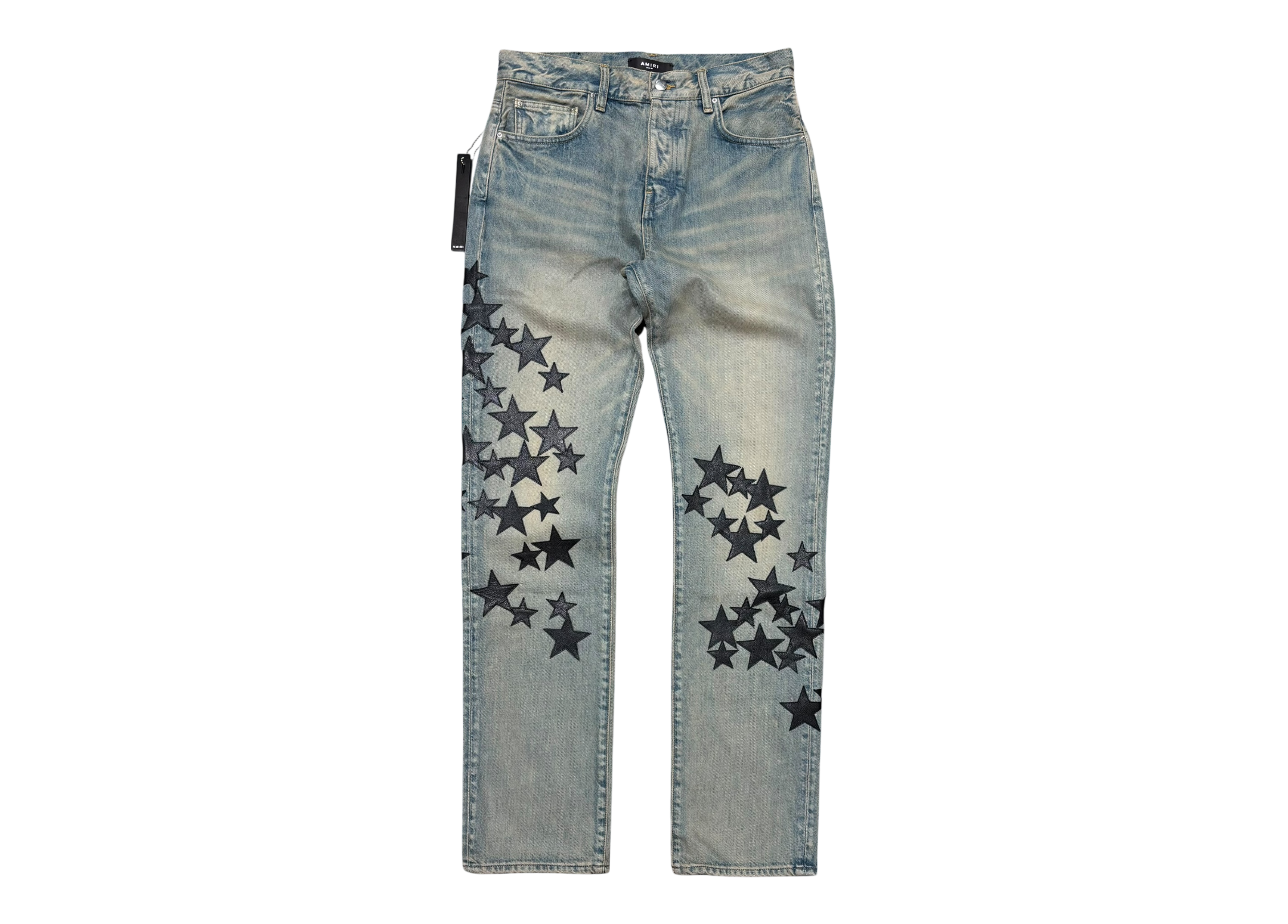 Amiri Denim Jeans Leather Stars COND NEW