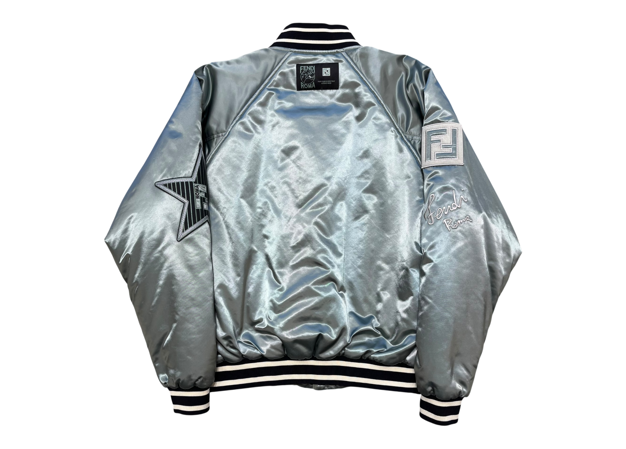 Fendi Bomber Varsity Jacket Grey COND 10/10