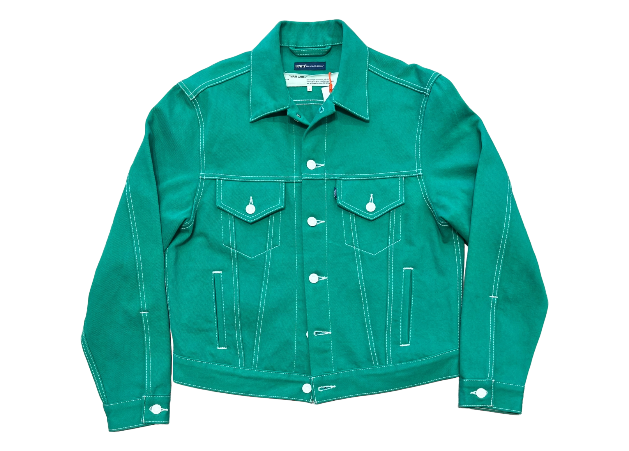 Off-White Levi's Trucker Denim Jacket Green COND NEW