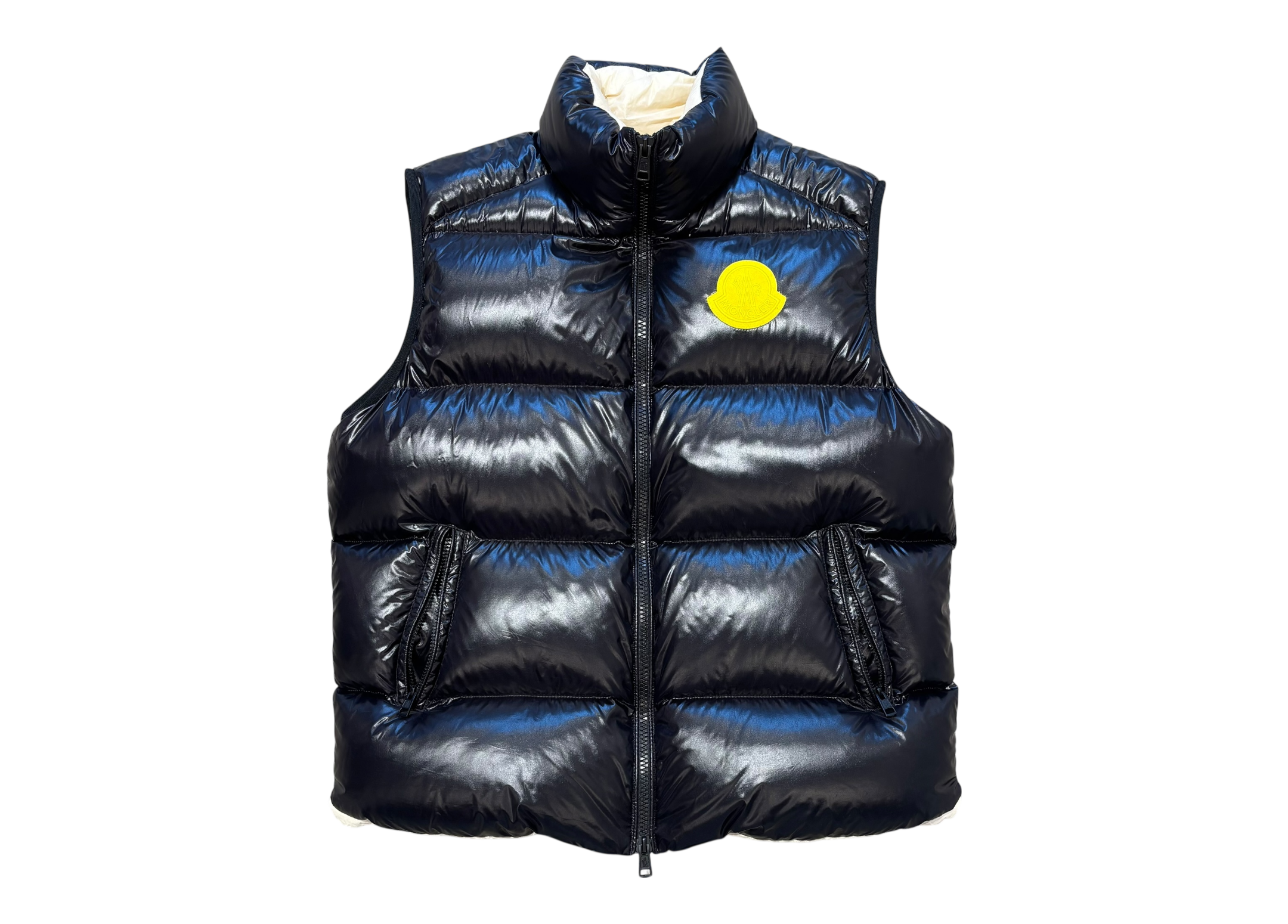 Moncler Puffer Gilet Yellow Logo COND 9.5/10