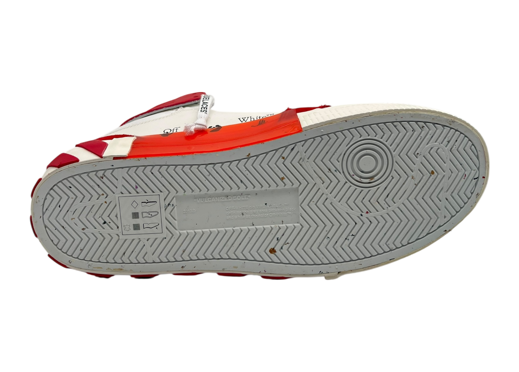 Off-White Vulc High White Red COND NEW (NO BOX)