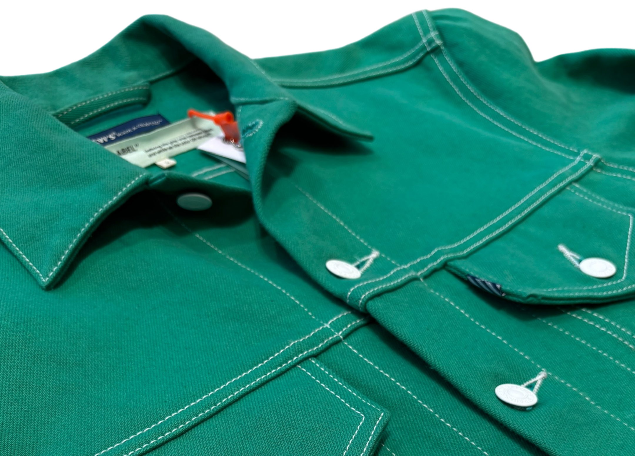 Off-White Levi's Trucker Denim Jacket Green COND NEW