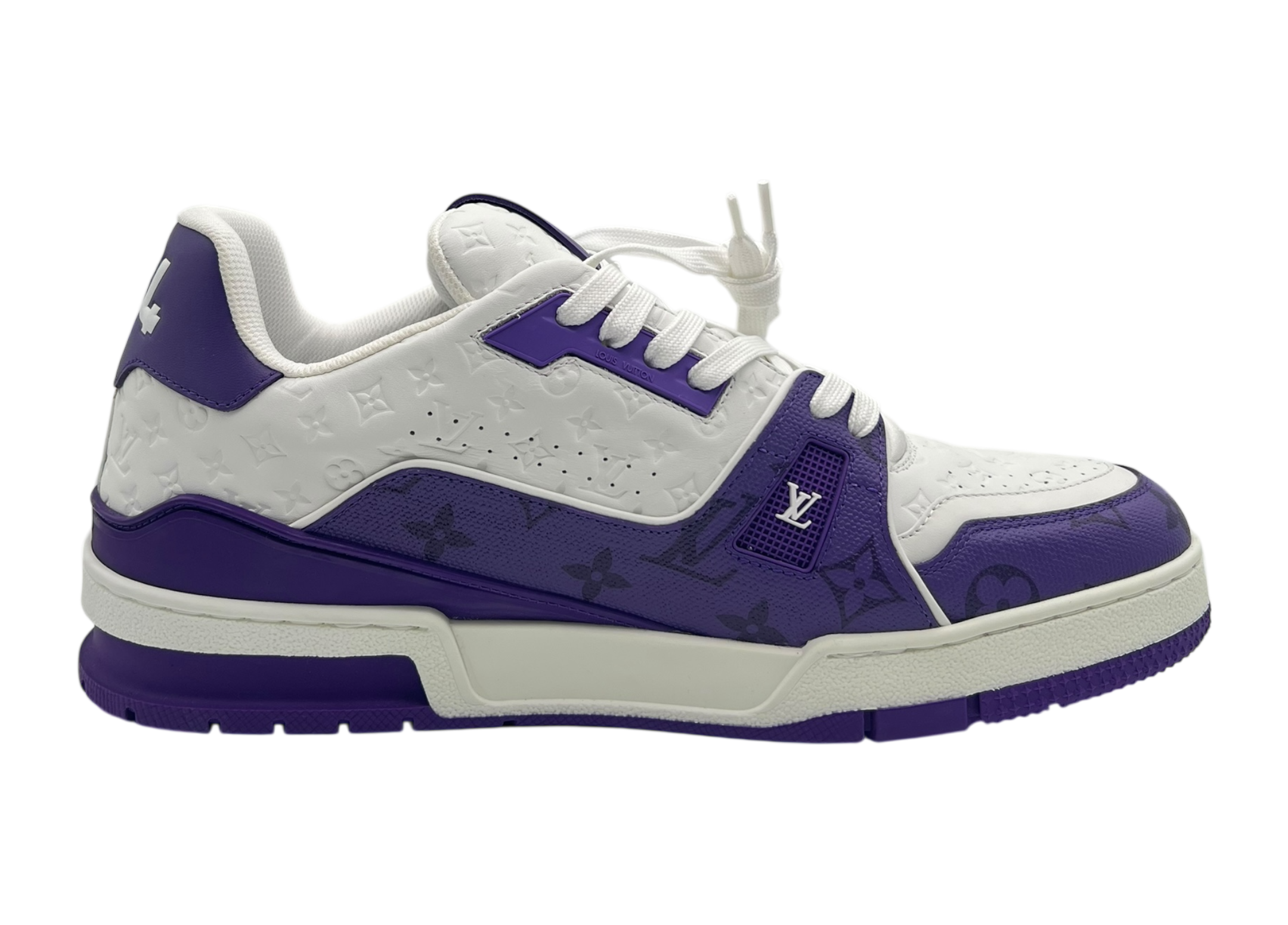 Louis Vuitton Trainer White Purple Monogram COND NEW (NO BOX)
