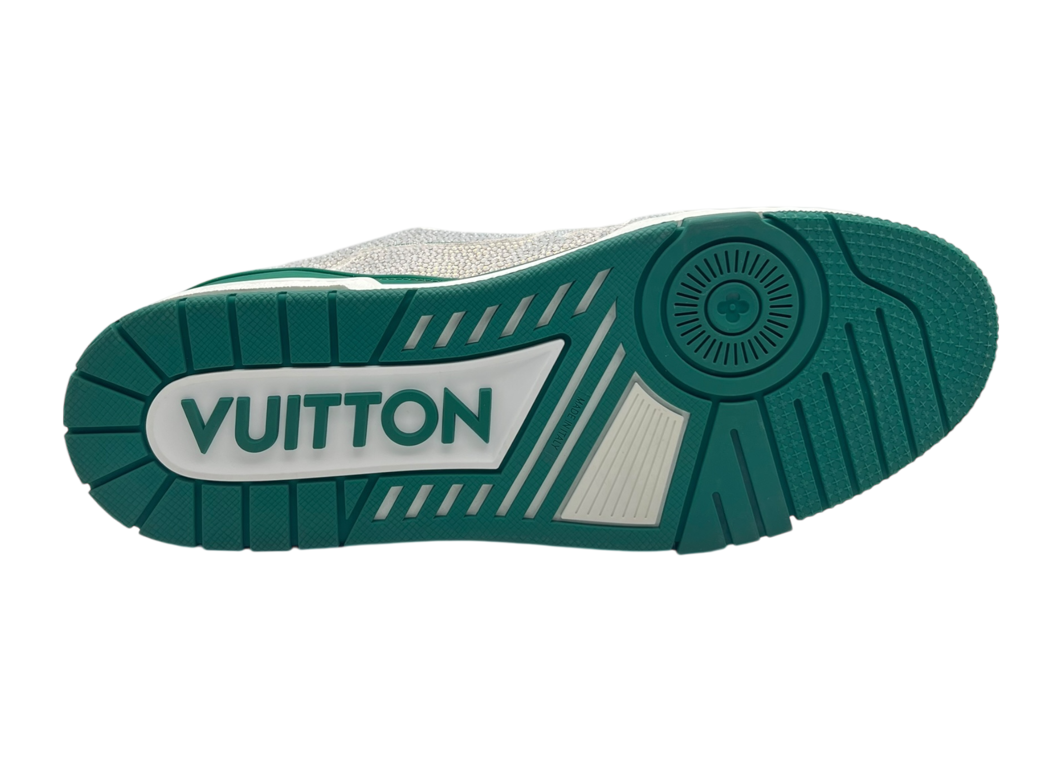 Louis Vuitton Trainer Swarowski White Green COND NEW